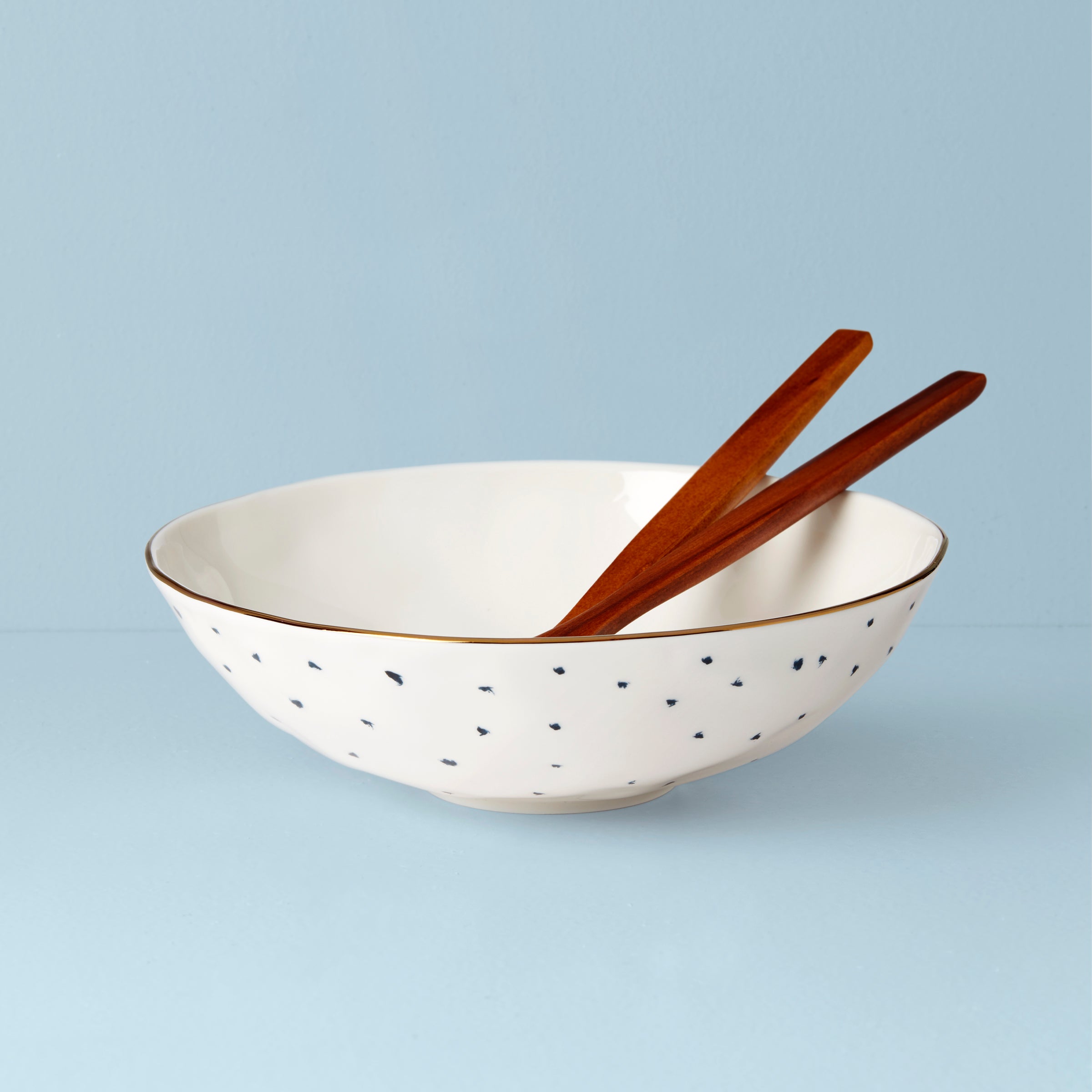 Thekbunny Blue Bay Salad Bowl & Server Set