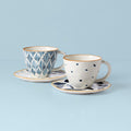 Thekbunny Blue Bay 4-Piece Teacup & Saucer Set