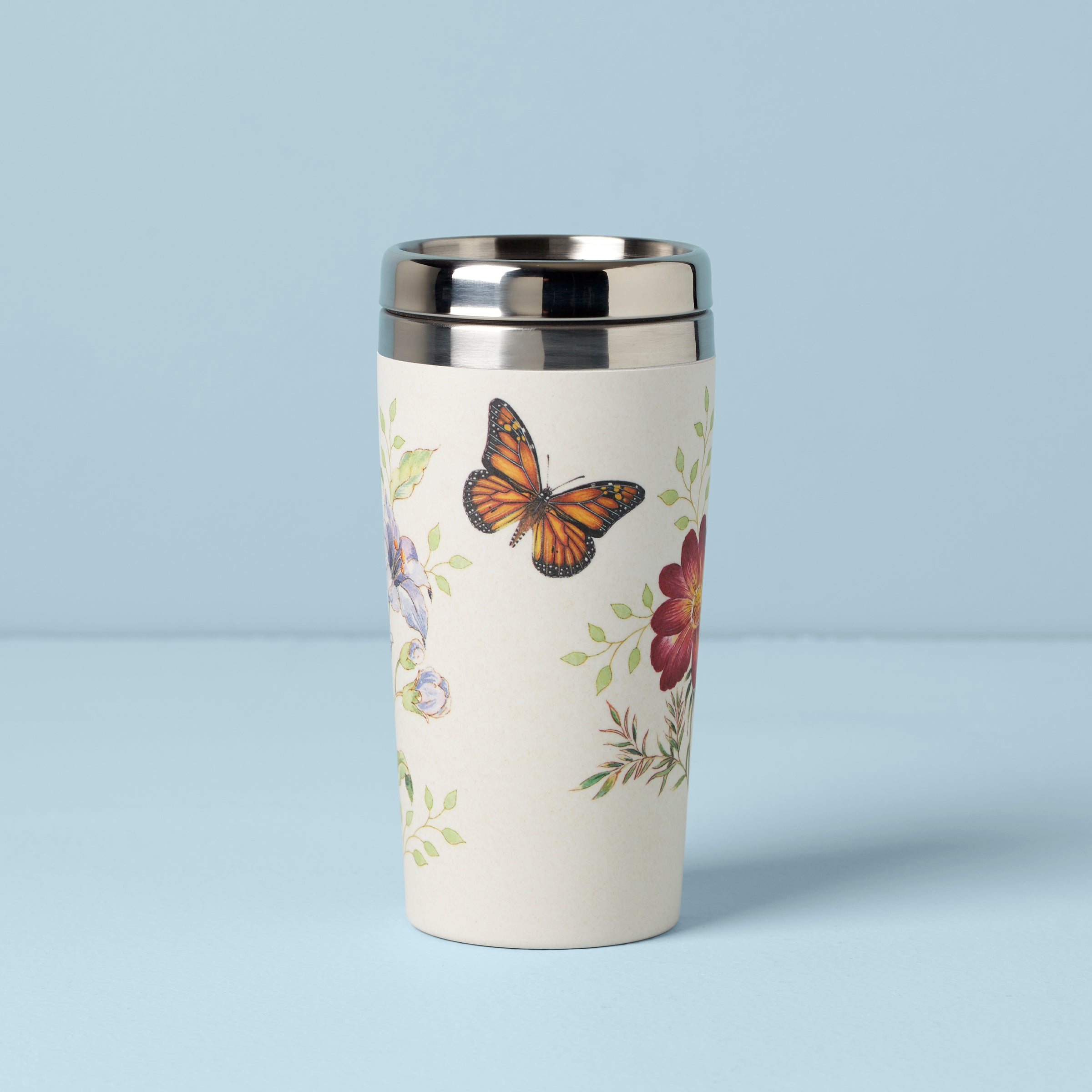 Thekbunny  Butterfly Meadow Bamboo Travel Mug