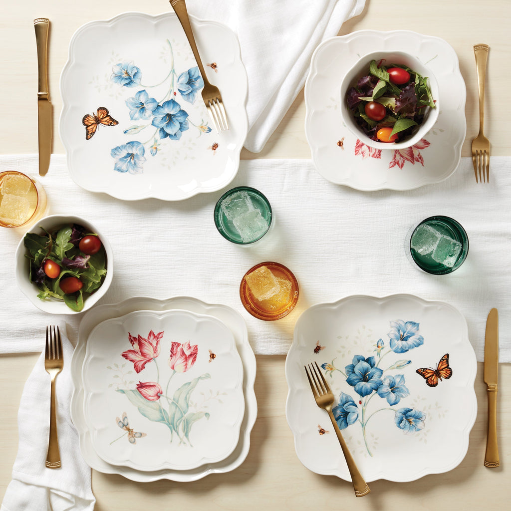Butterfly Meadow Square Dinner Plates - Set of 4