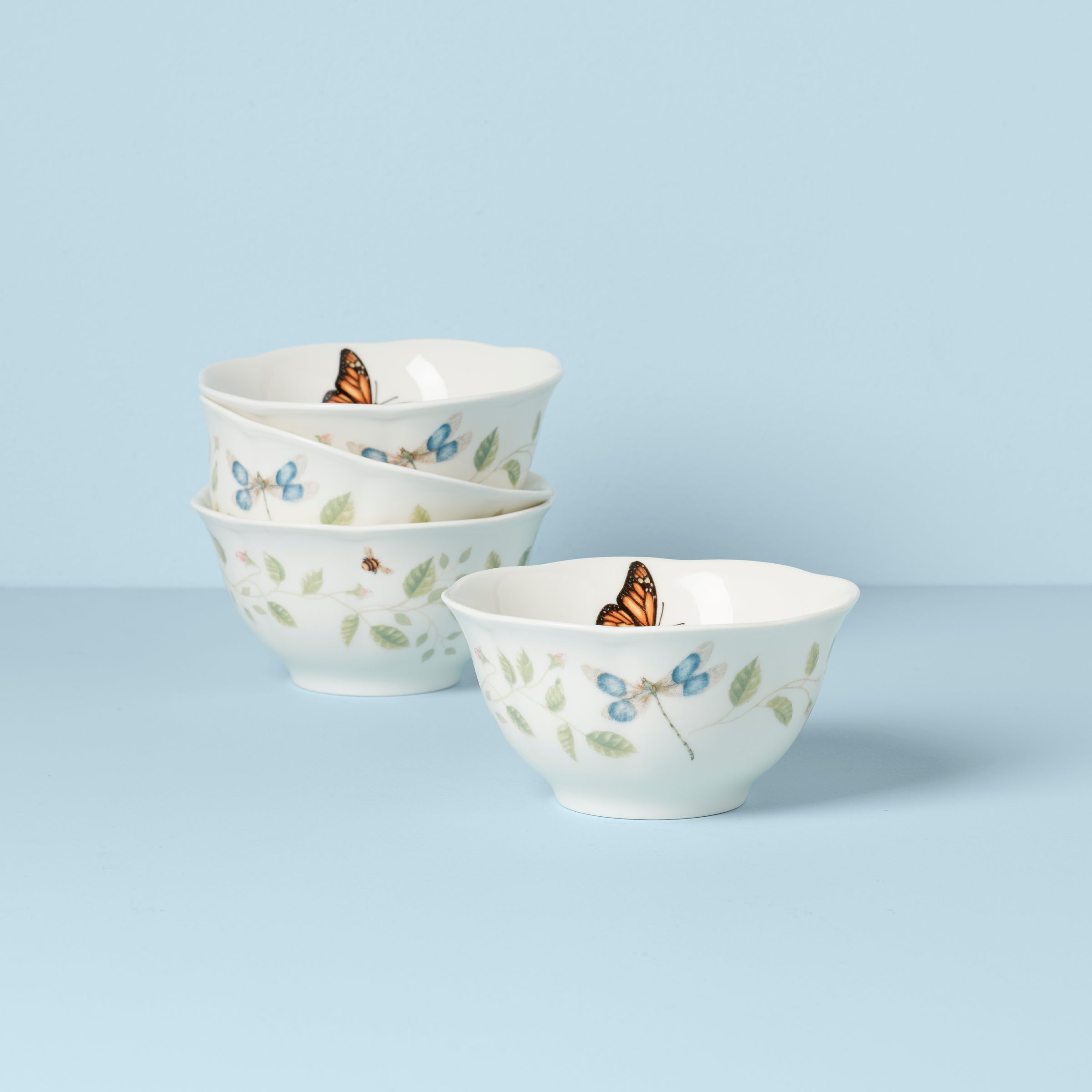 Thekbunny Butterfly Meadow Vines Rice Bowls - Set of 4