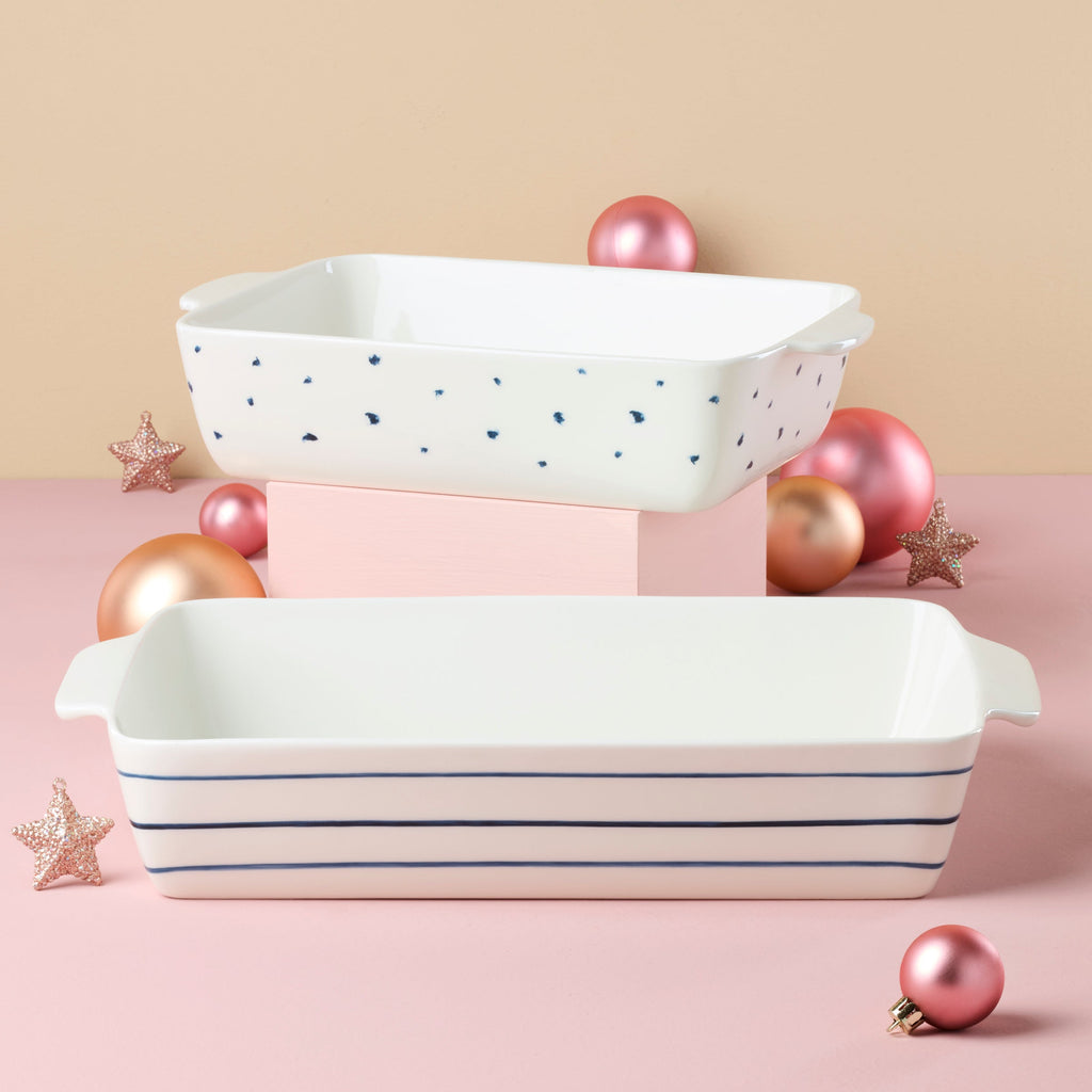 Thekbunny Blue Bay Rectangular 2-Piece Baking Dish Set
