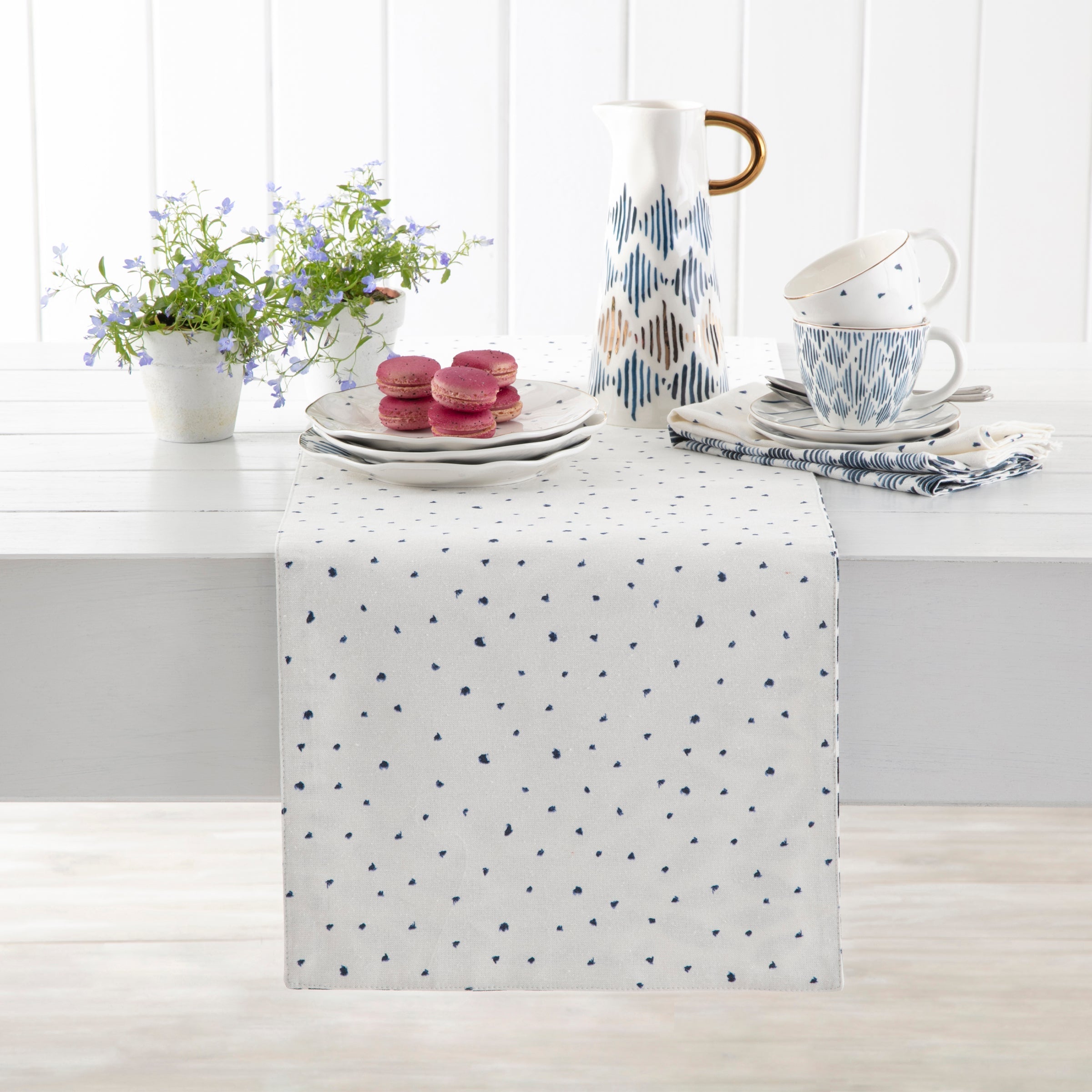Thekbunny Blue Bay Reversible Table Runner