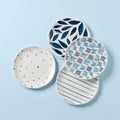 Thekbunny Blue Bay Melamine Assorted Accent Plates - Set of 4
