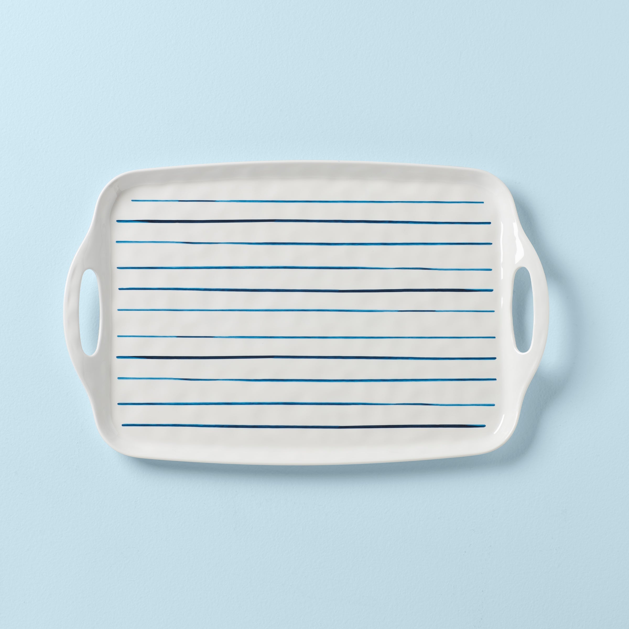 Thekbunny Blue Bay Melamine Handled Platter