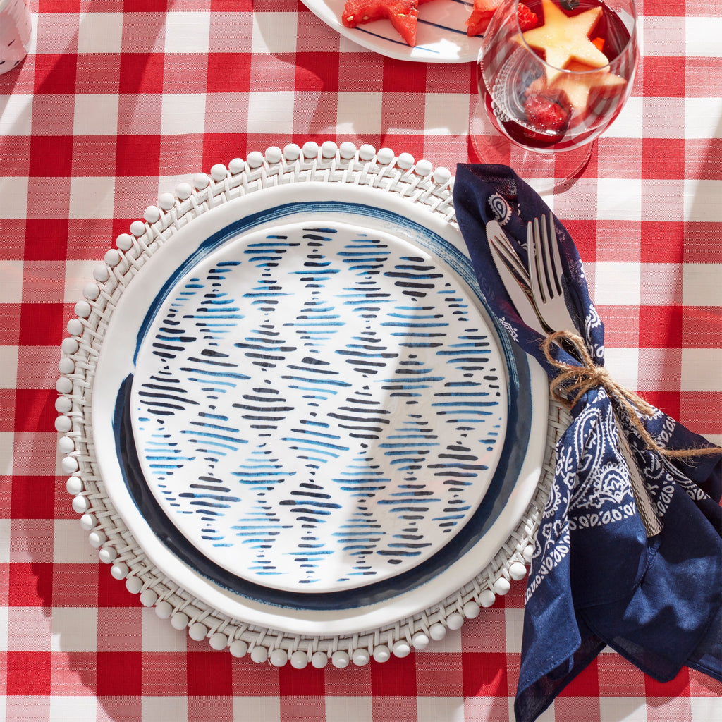 Thekbunny Blue Bay Melamine 16-Piece Dinnerware Set