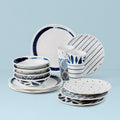 Thekbunny Blue Bay Melamine 16-Piece Dinnerware Set