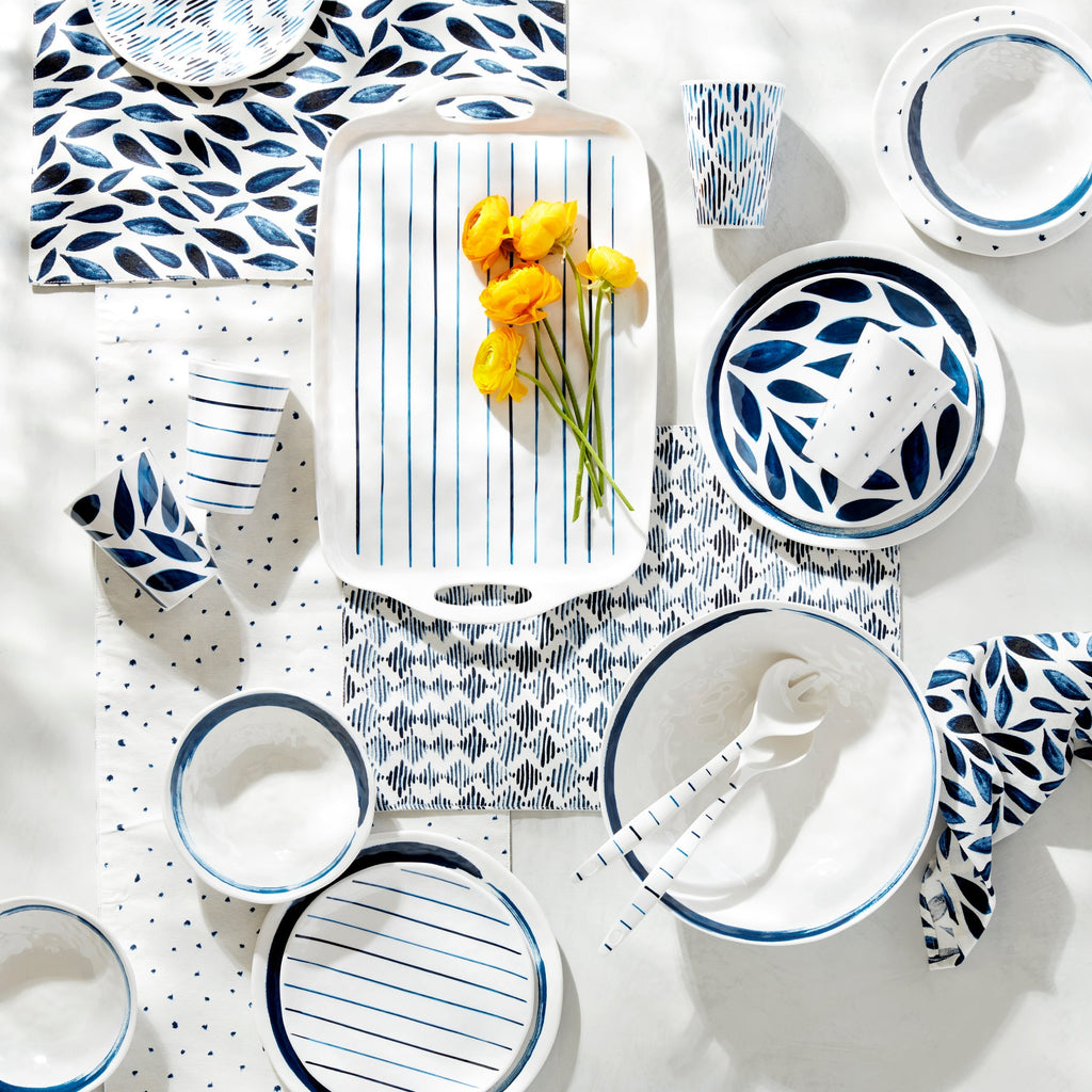 Thekbunny Blue Bay Melamine 20-Piece Dinnerware Set