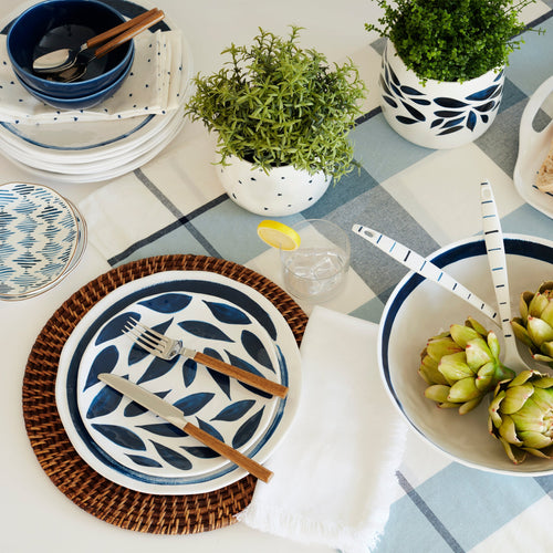 Thekbunny Blue Bay Melamine 20-Piece Dinnerware Set