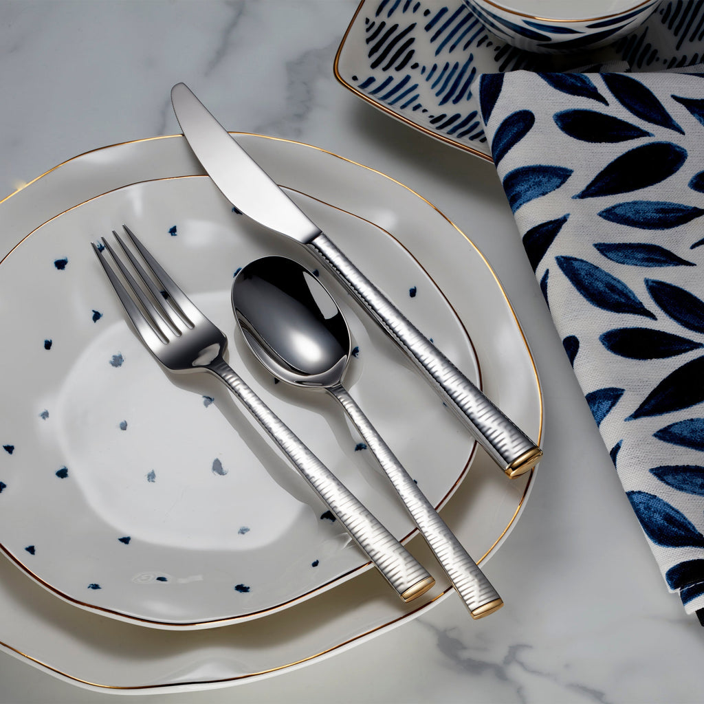 Thekbunny Blue Bay 20 Piece Flatware Set