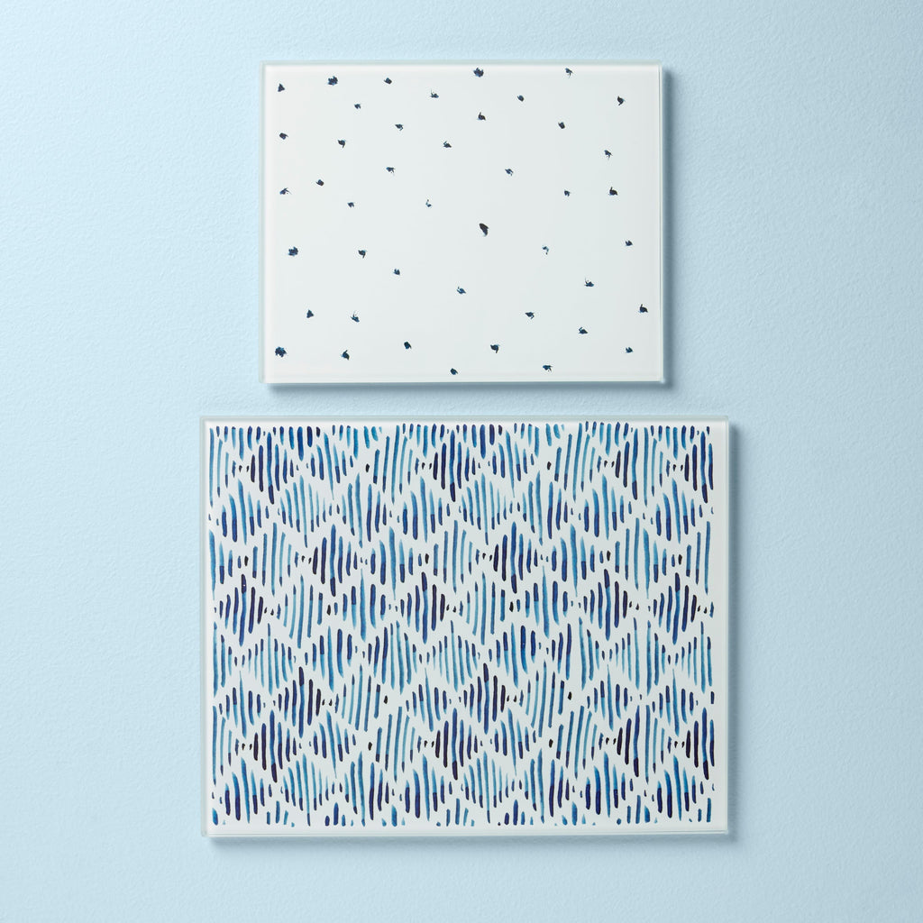 Thekbunny Blue Bay 2-Piece Glass Cutting Board Set