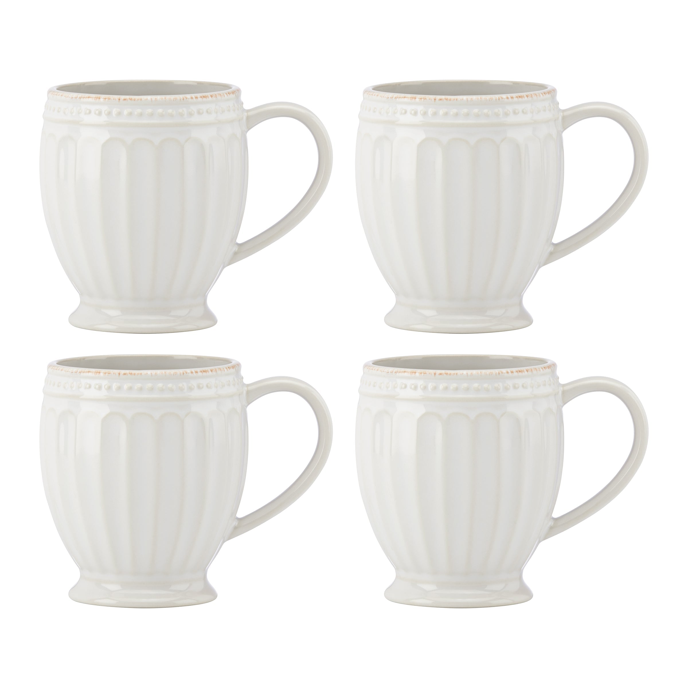 Thekbunny  French Perle Groove Mugs - Set of 4