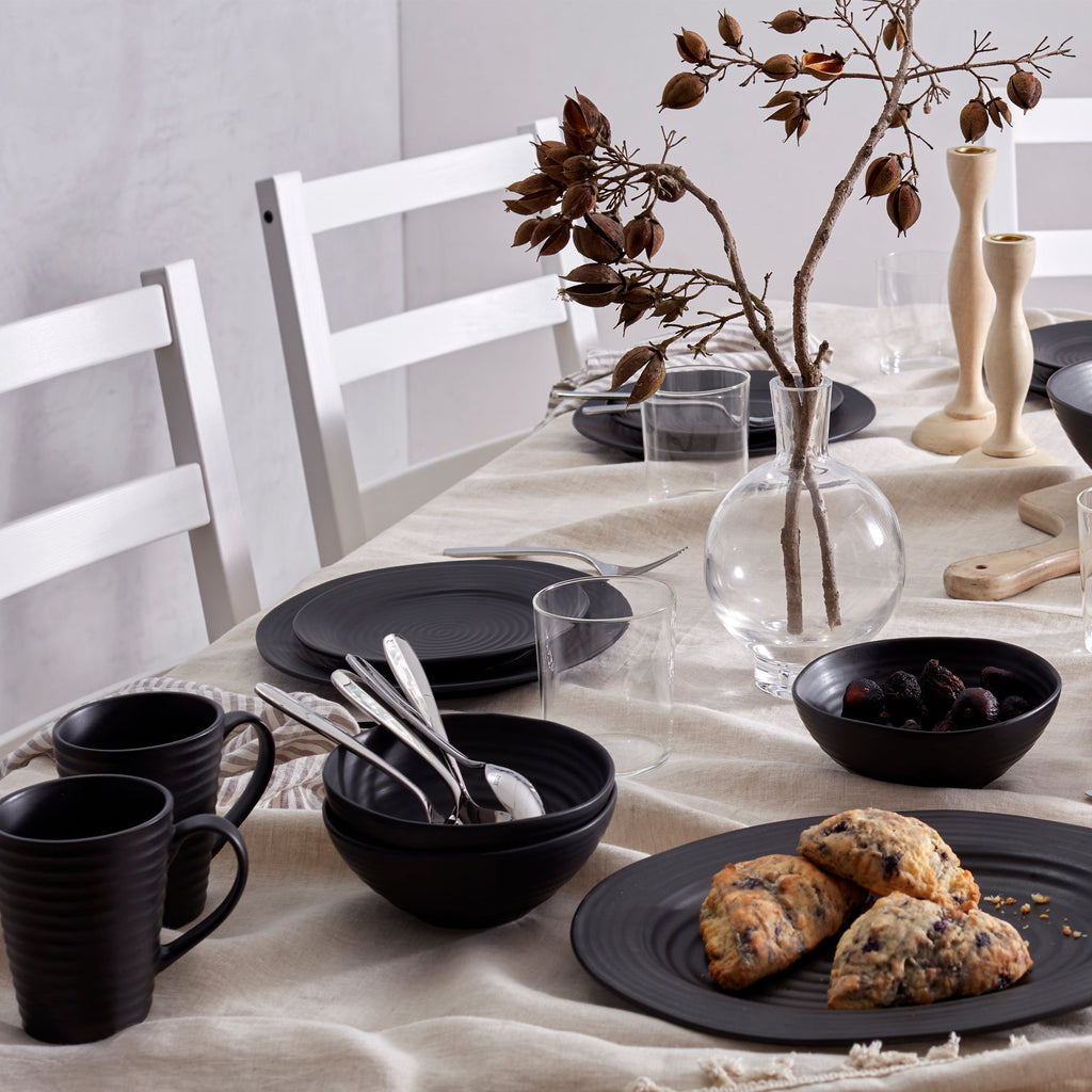 Thekbunny  Ridge Black Mugs - Set of 4