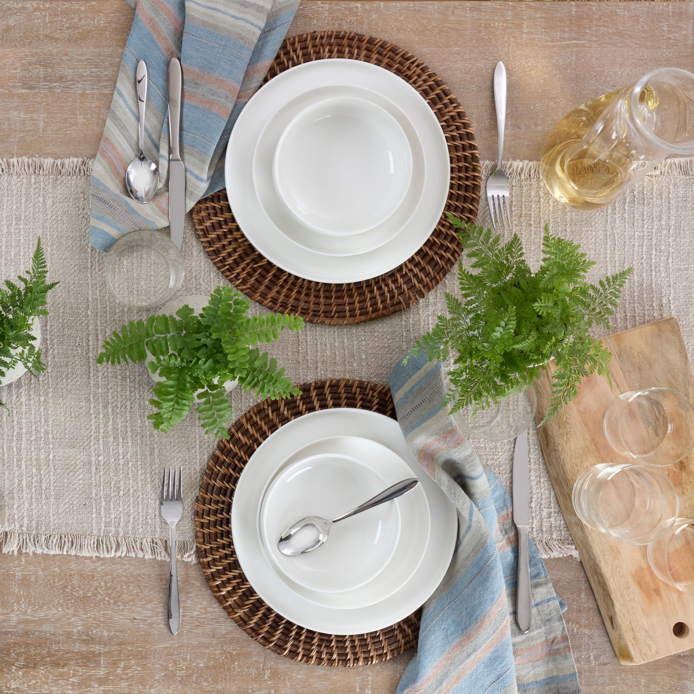 Thekbunny 24 Seven White 18-Piece Dinnerware Set