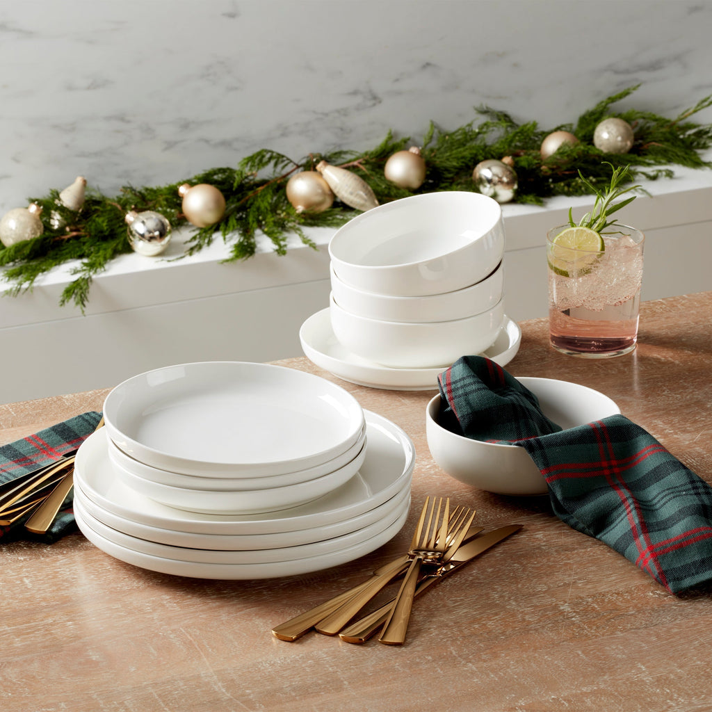 Thekbunny 24 Seven White 12-Piece Dinnerware Set