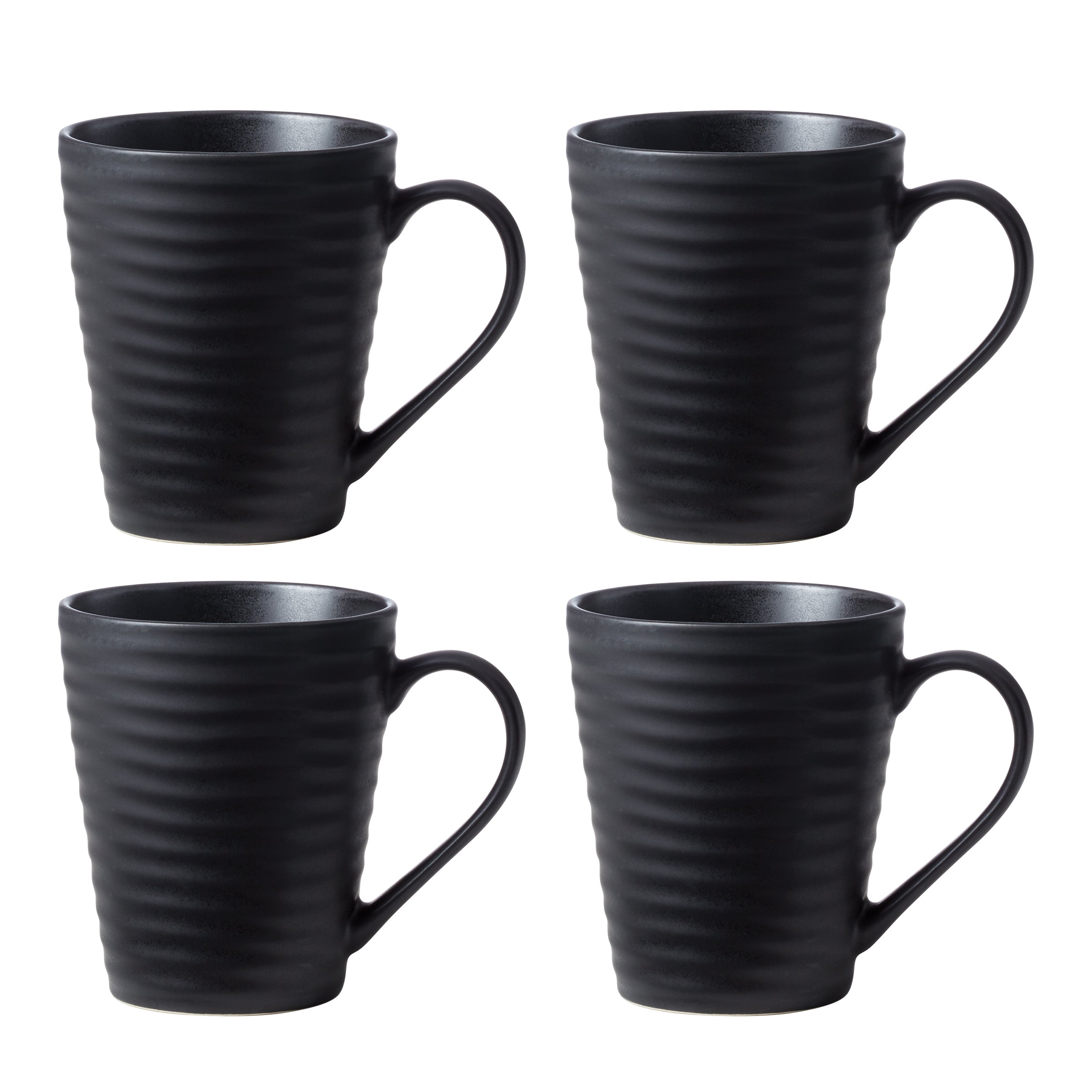 Thekbunny  Ridge Black Mugs - Set of 4