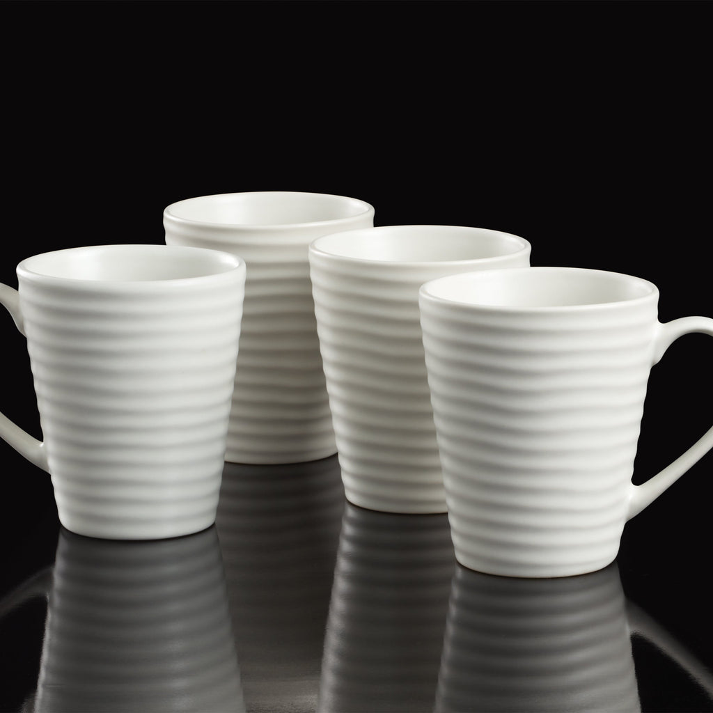 Thekbunny  Ridge White Mugs - Set of 4