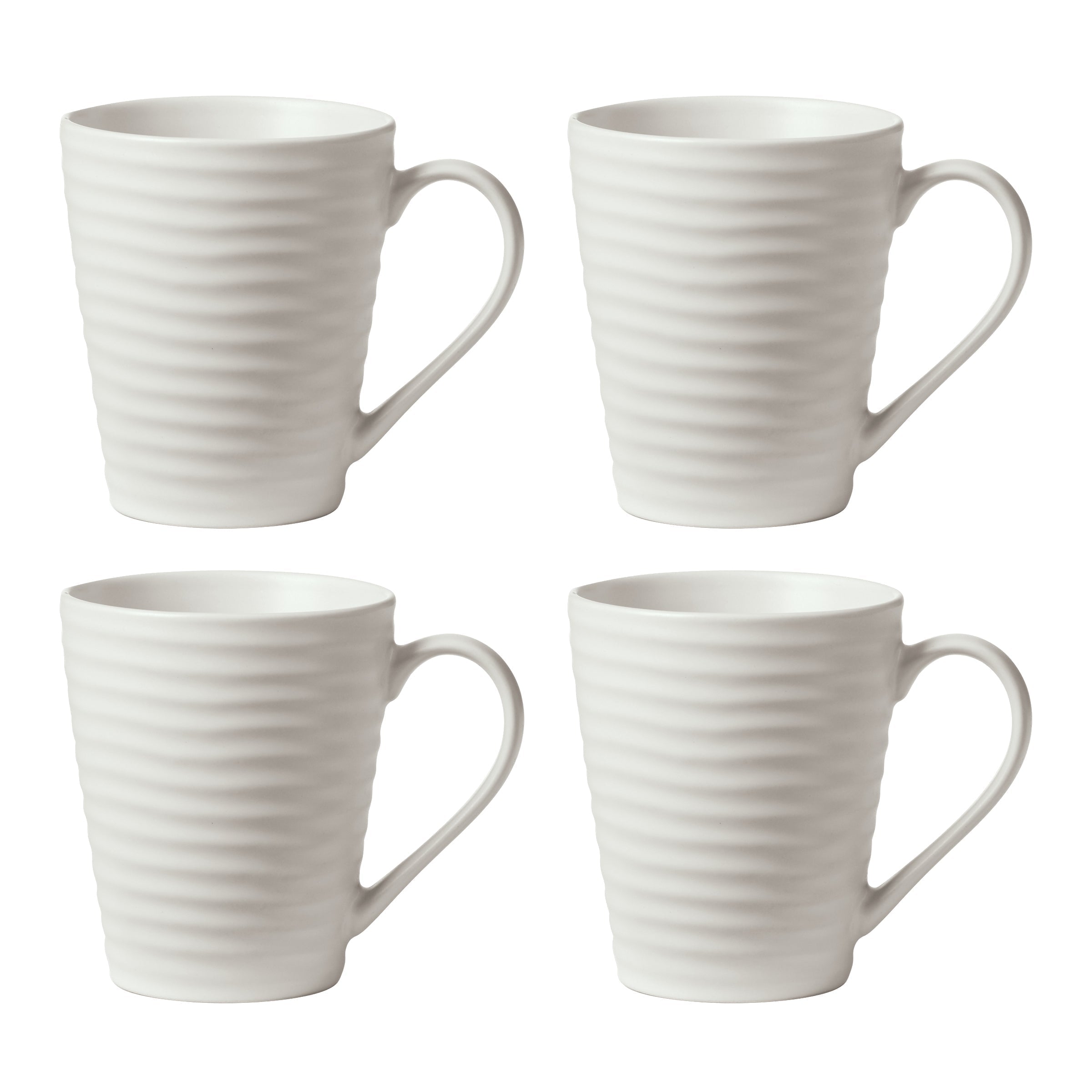 Thekbunny  Ridge White Mugs - Set of 4
