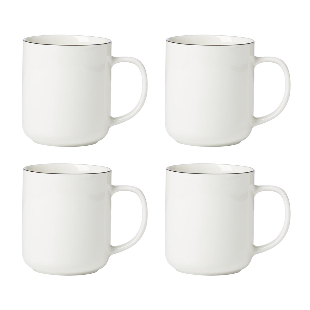 Thekbunny 24 Seven Black Rim Mugs - Set of 4