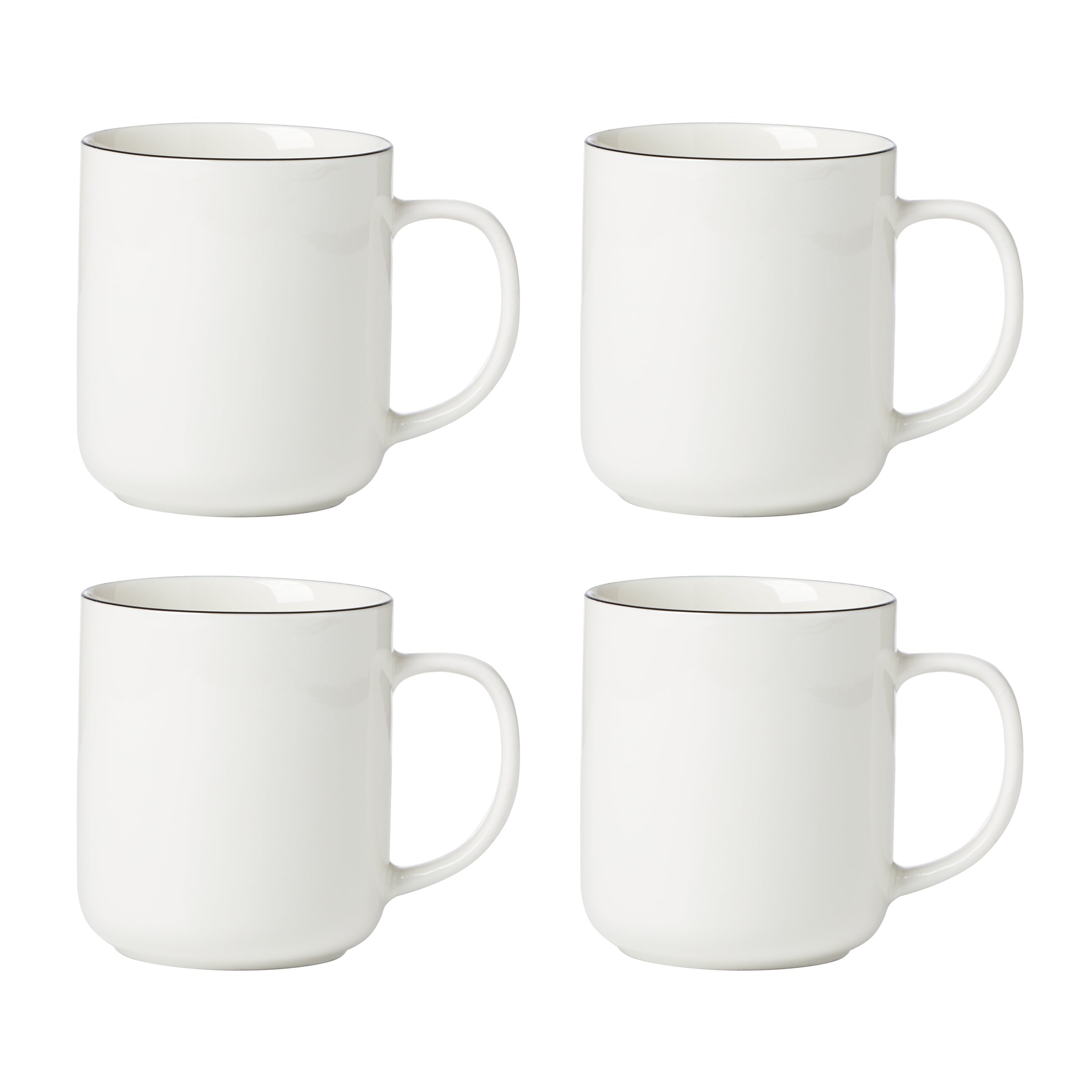 Thekbunny 24 Seven Black Rim Mugs - Set of 4