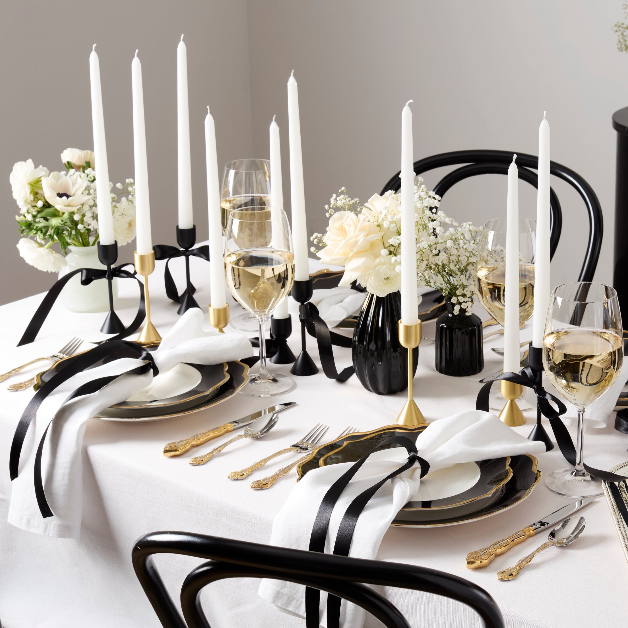 Contempo Luxe Black Dinner Plates - Set of 4