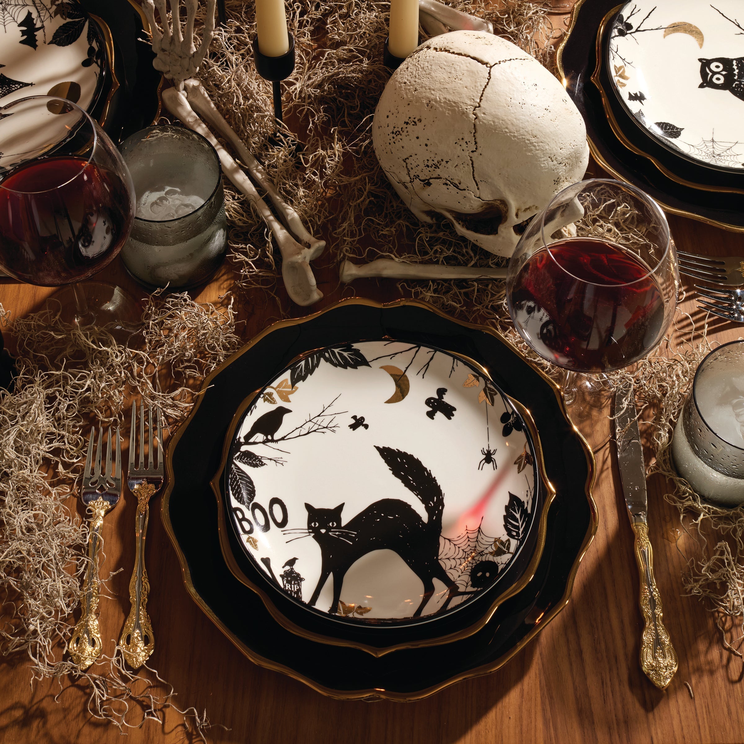 Contempo Luxe Black Dinner Plates - Set of 4
