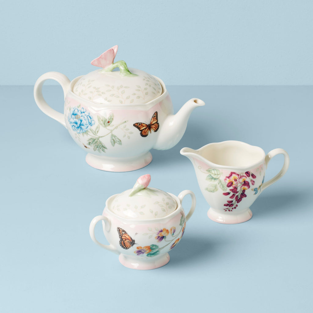 Thekbunny Butterfly Meadow Pink Ombre 5-Piece Tea Set
