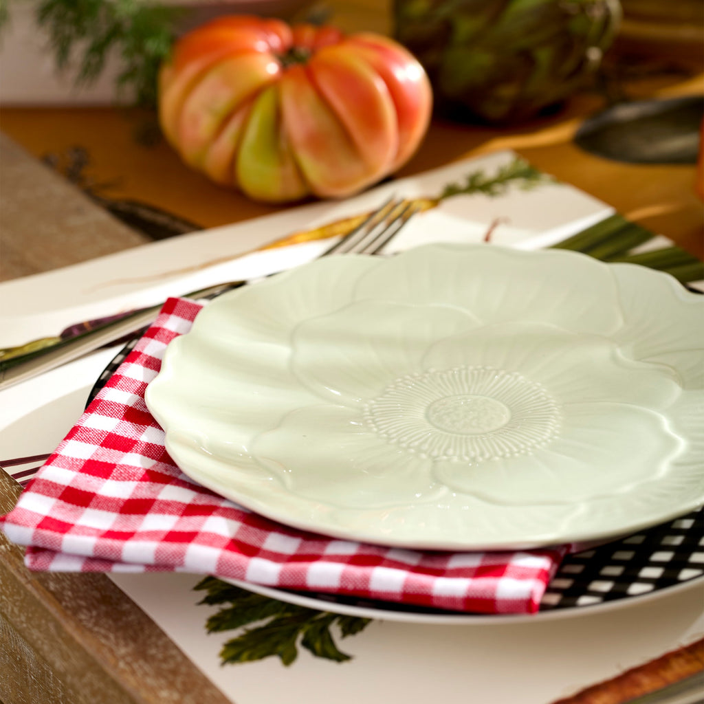 Gingham Black Dinner Plates - Set of 4