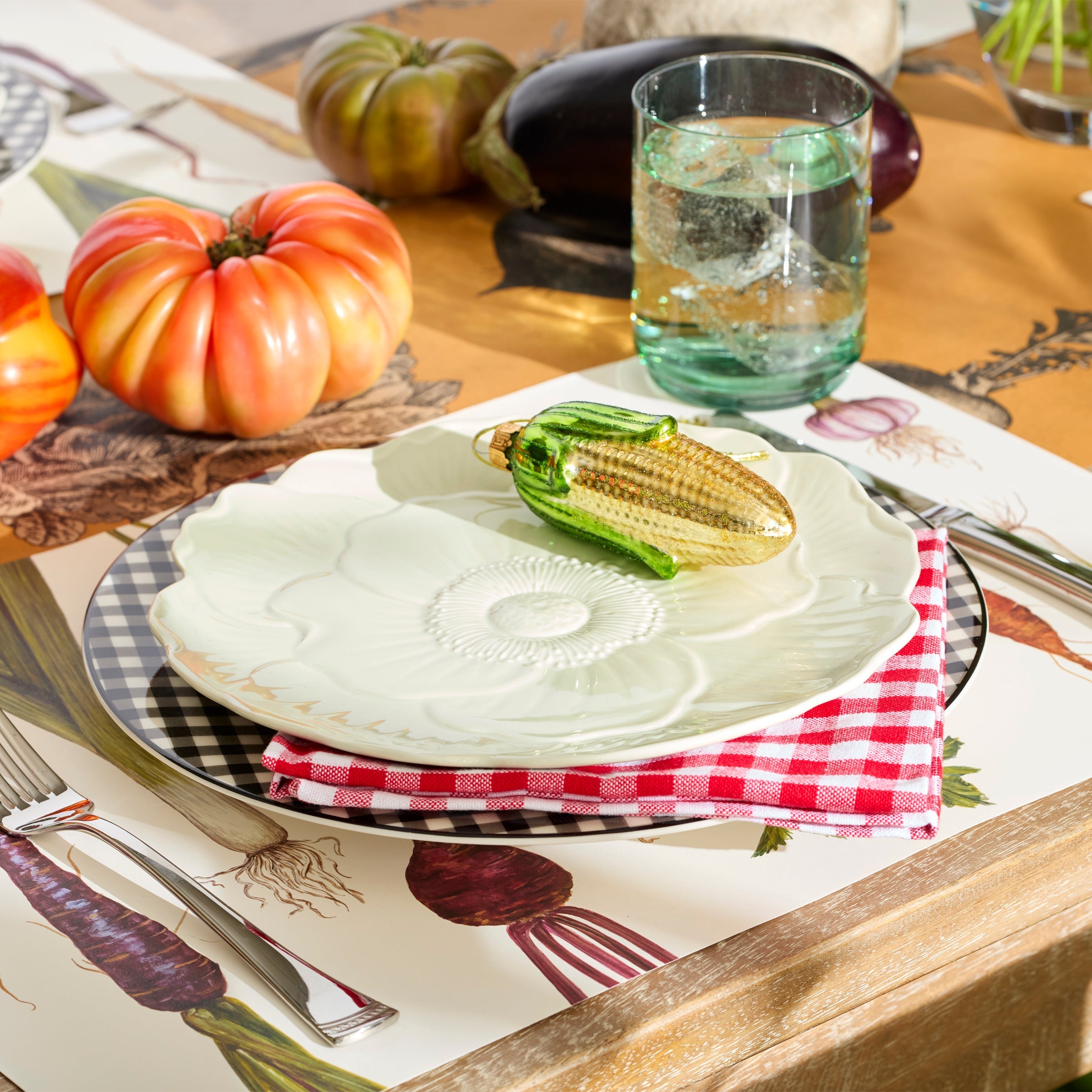 Thekbunny Butterfly Meadow Floral Green Accent Plates - Set of 4