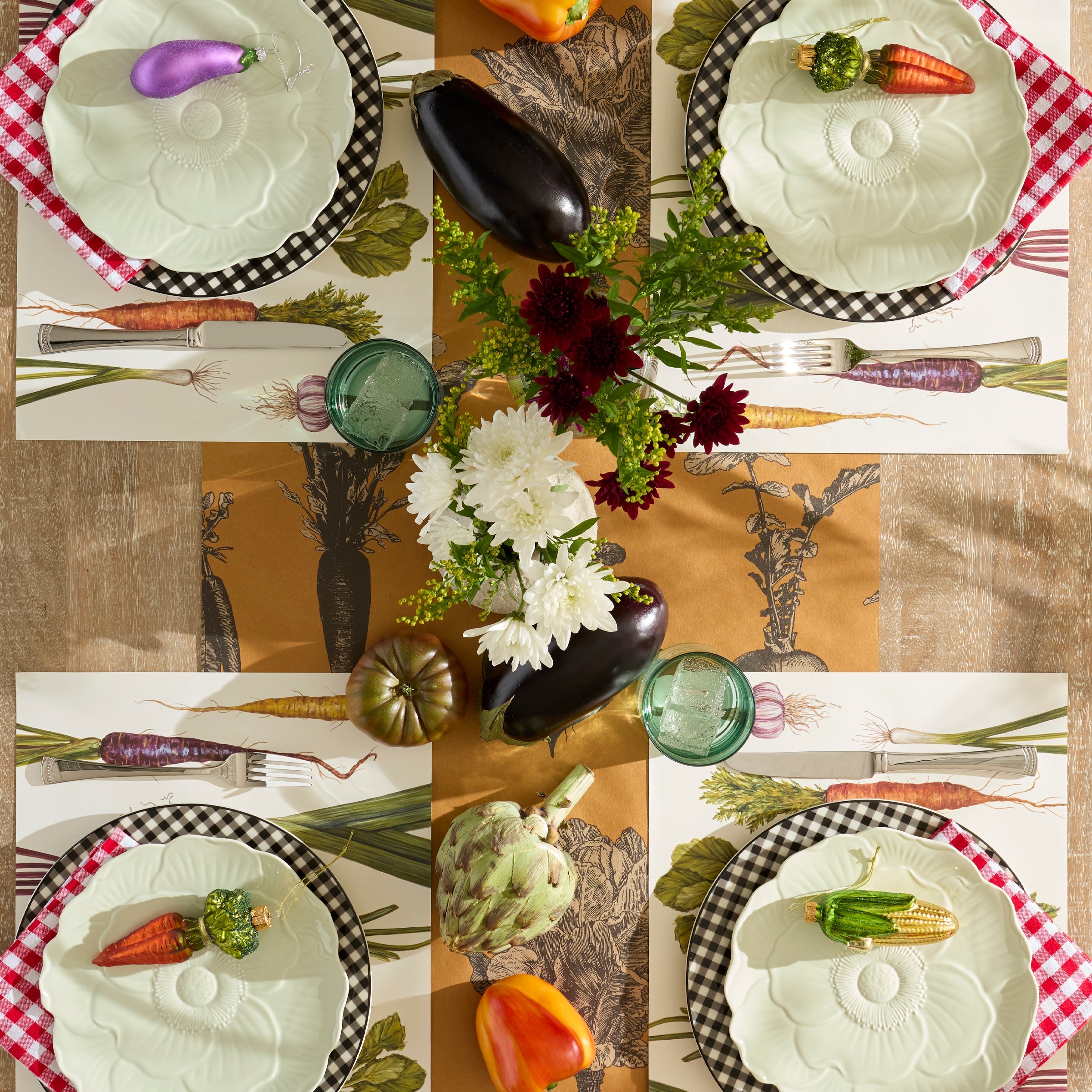 Thekbunny Butterfly Meadow Floral Green Accent Plates - Set of 4