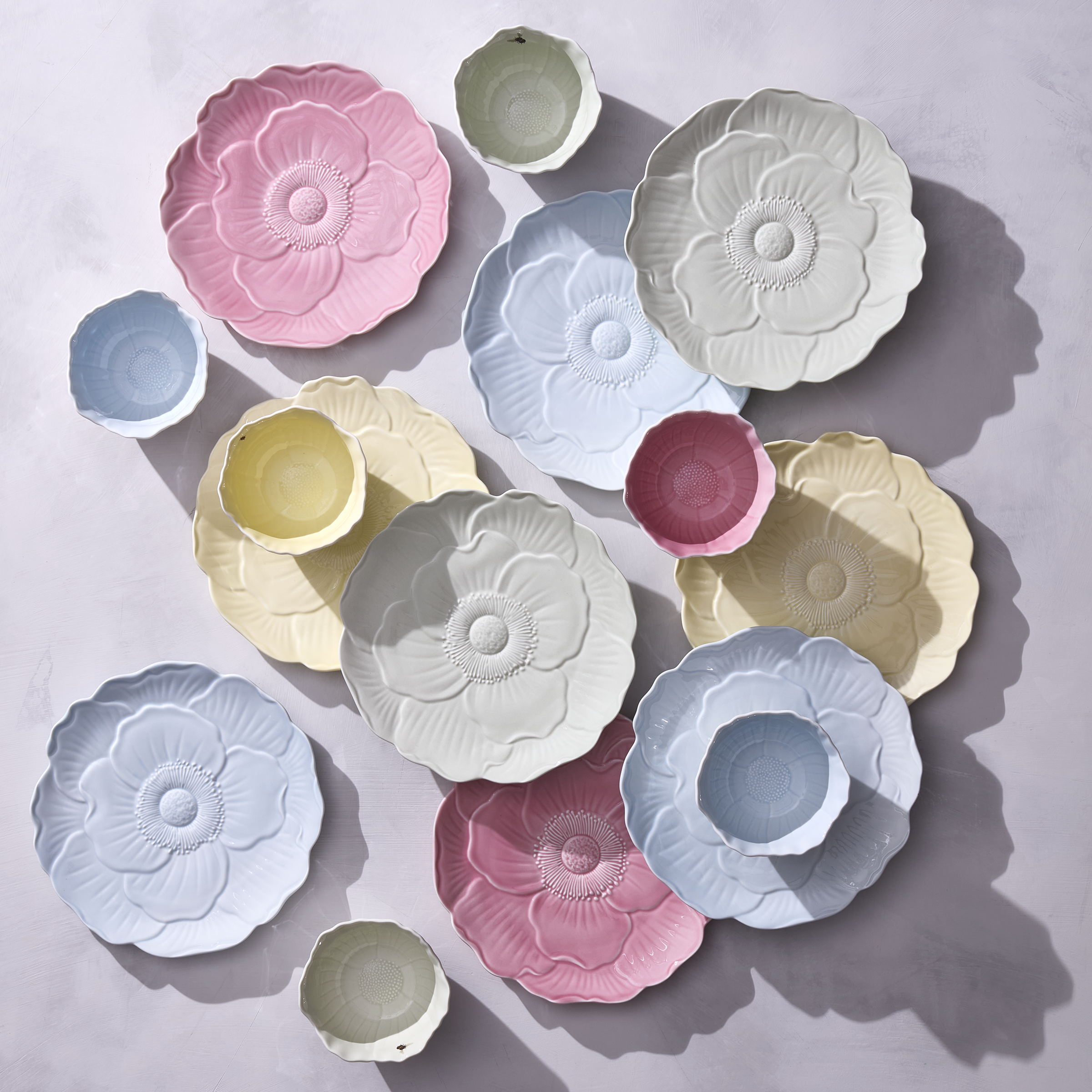 Thekbunny Butterfly Meadow Floral Yellow Accent Plates - Set of 4
