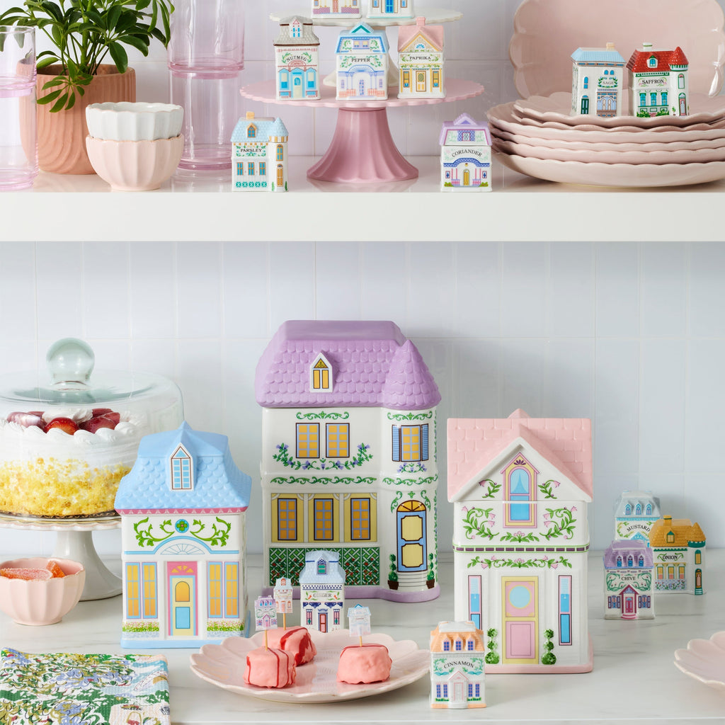 Thekbunny Spice Village House Canisters, Set of 3
