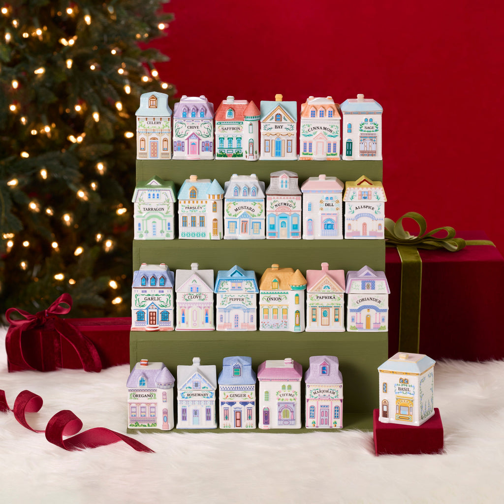 Thekbunny Spice Village 24-Piece Spice Jar Set