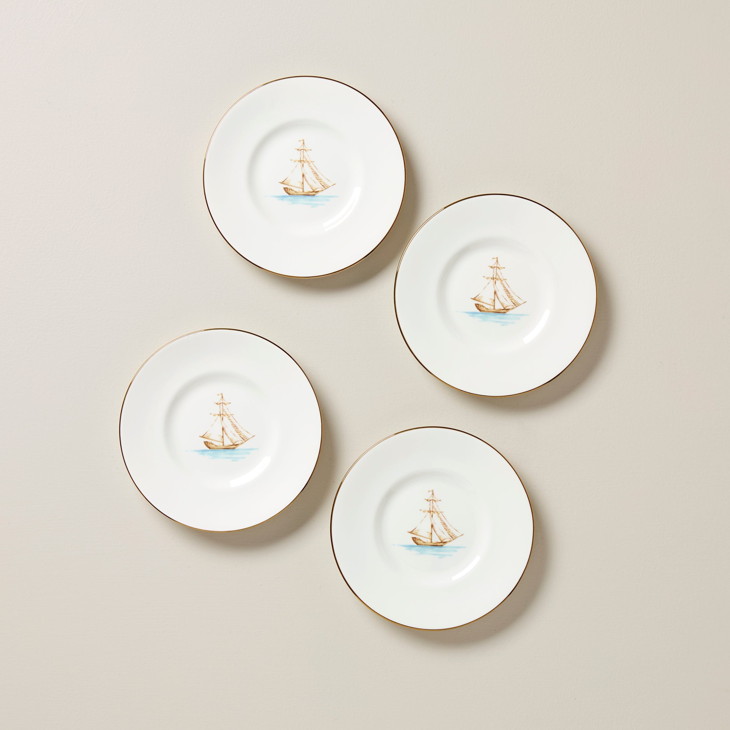 Thekbunny British Colonial Tradewind Dessert Plates - Set of 4