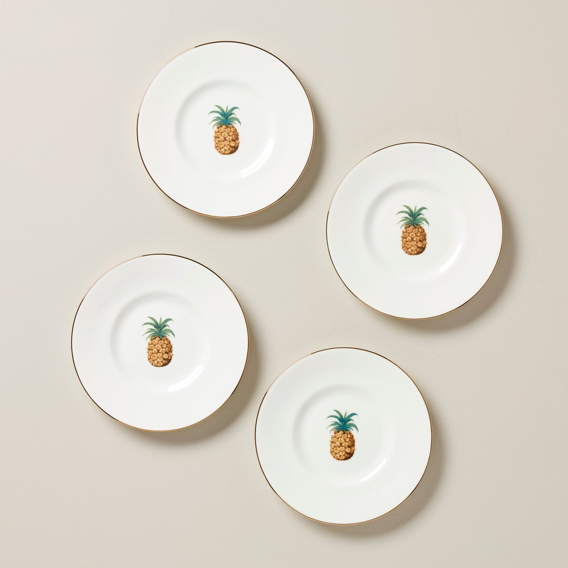 Thekbunny British Colonial Bamboo Dessert Plates - Set of 4