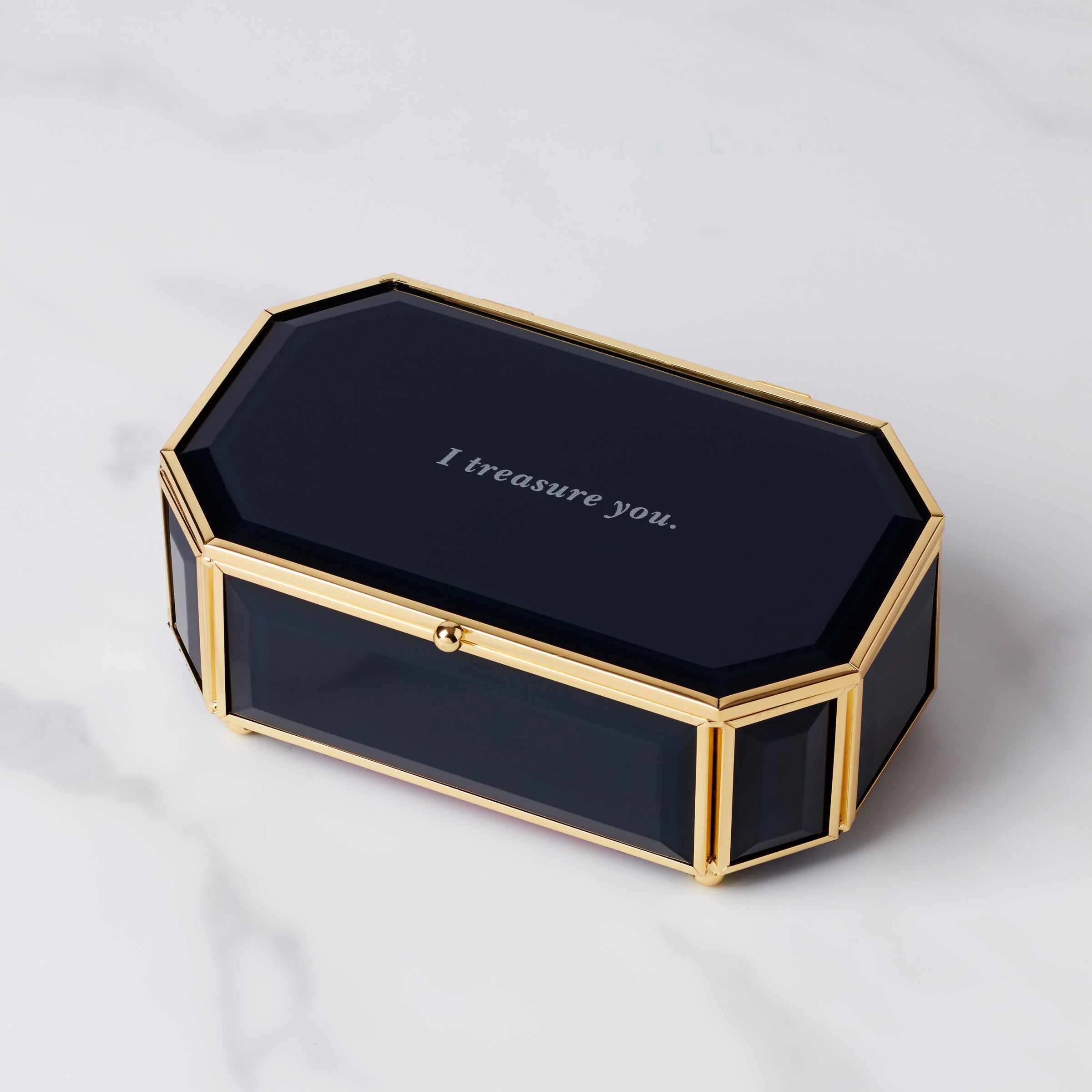 Thekbunny I Treasure You Black Jewelry Box