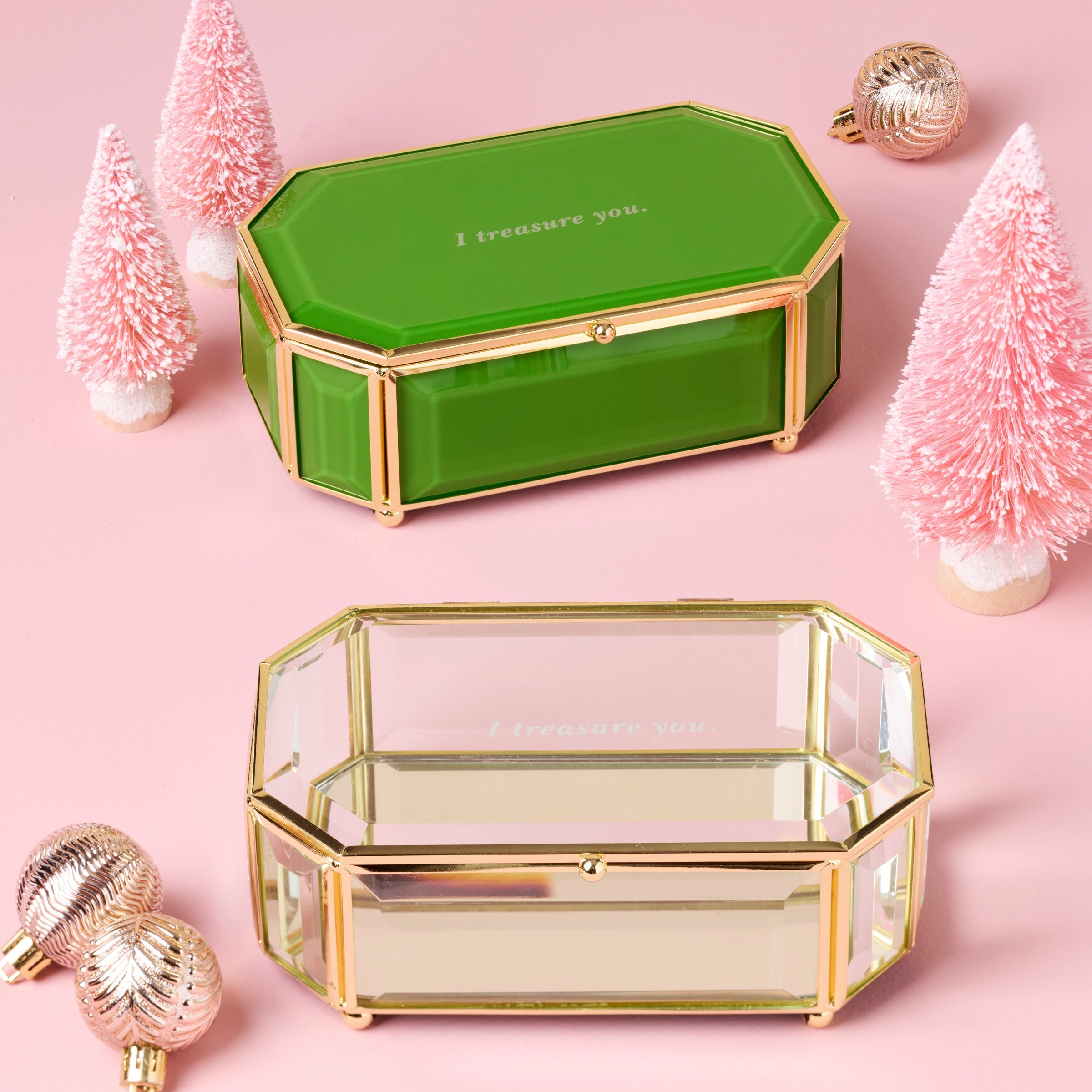Thekbunny I Treasure You Clear Jewelry Box