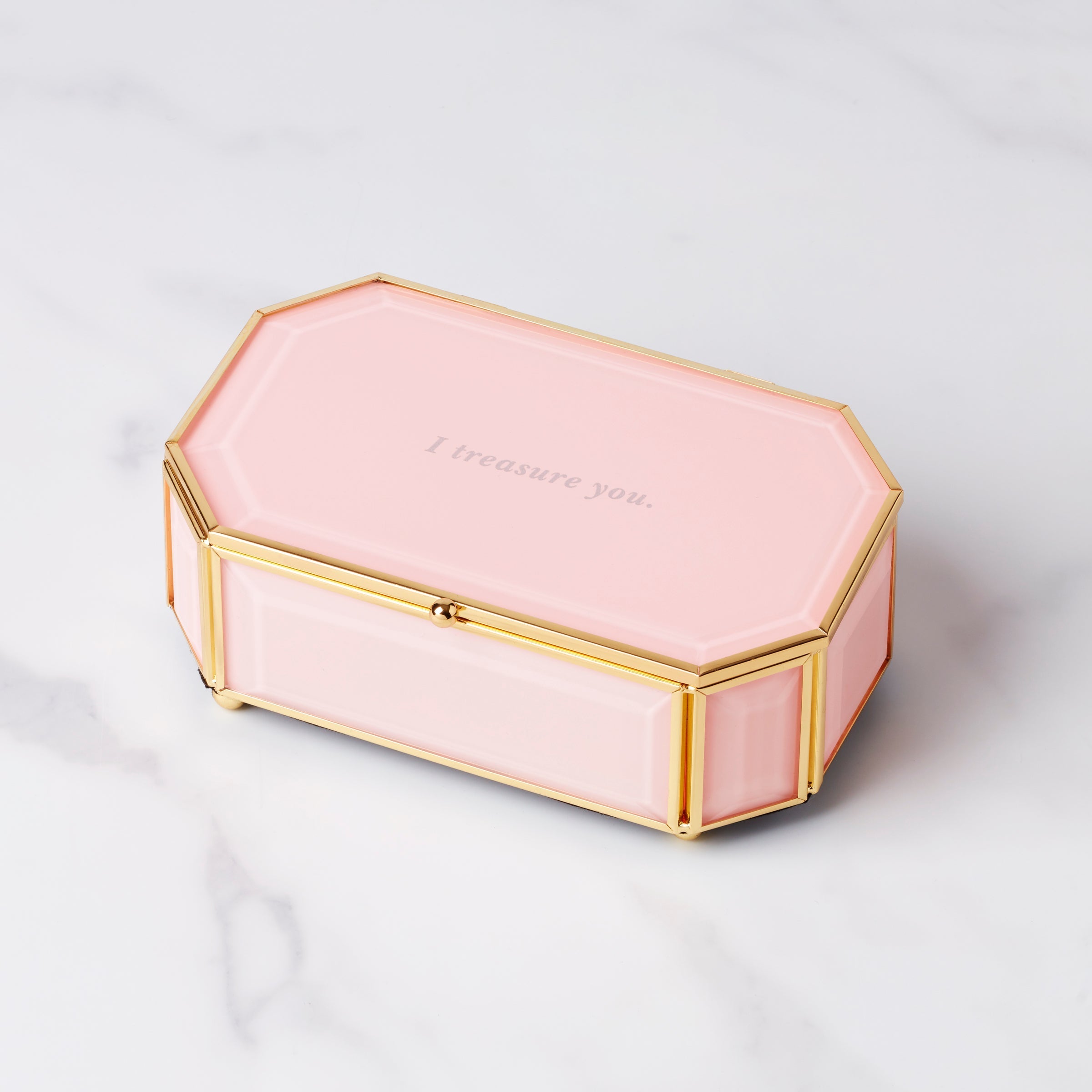 Thekbunny I Treasure You Pink Jewelry Box