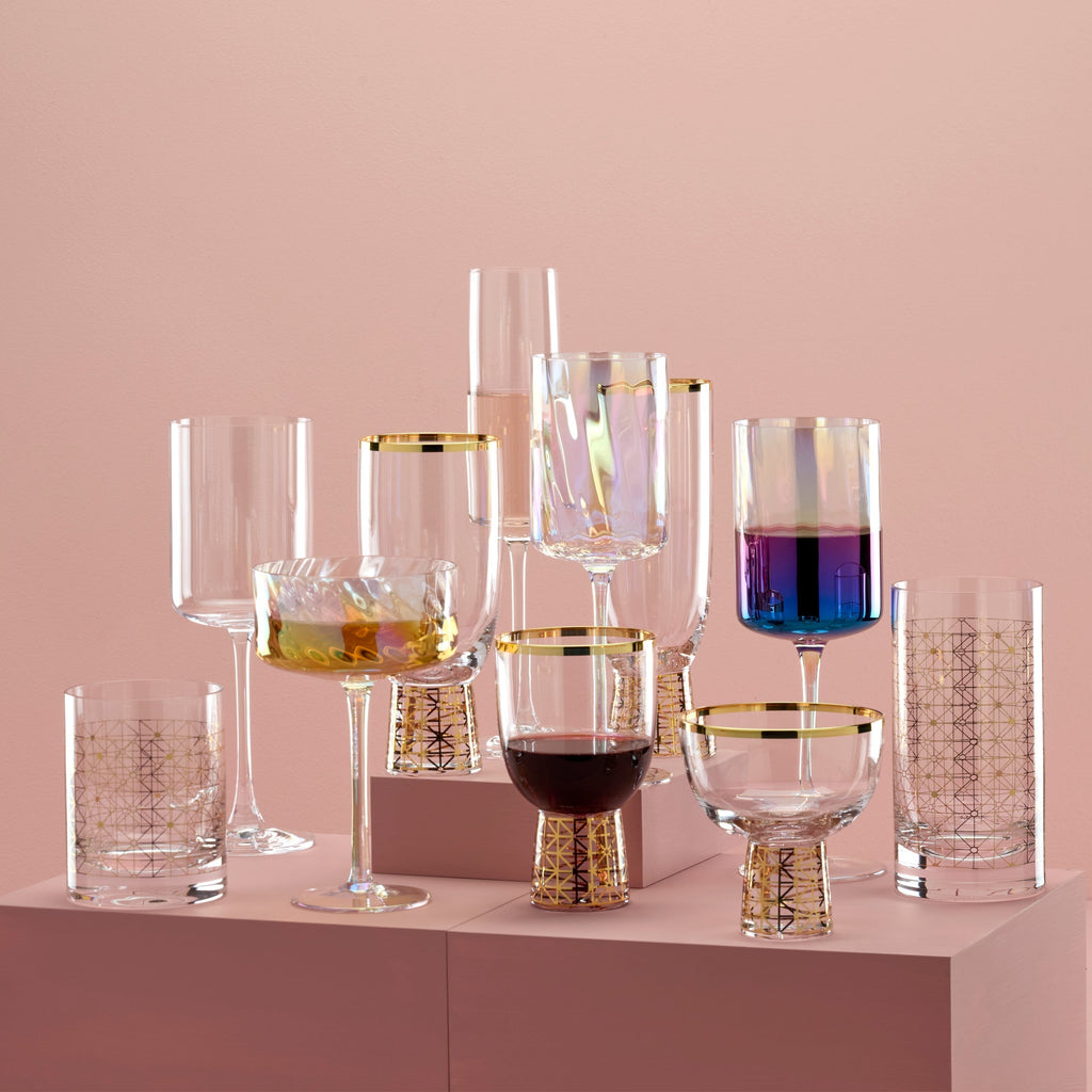 Thekbunny Tuscany Classics Iridescent Red Wine Glasses - Set Of 4