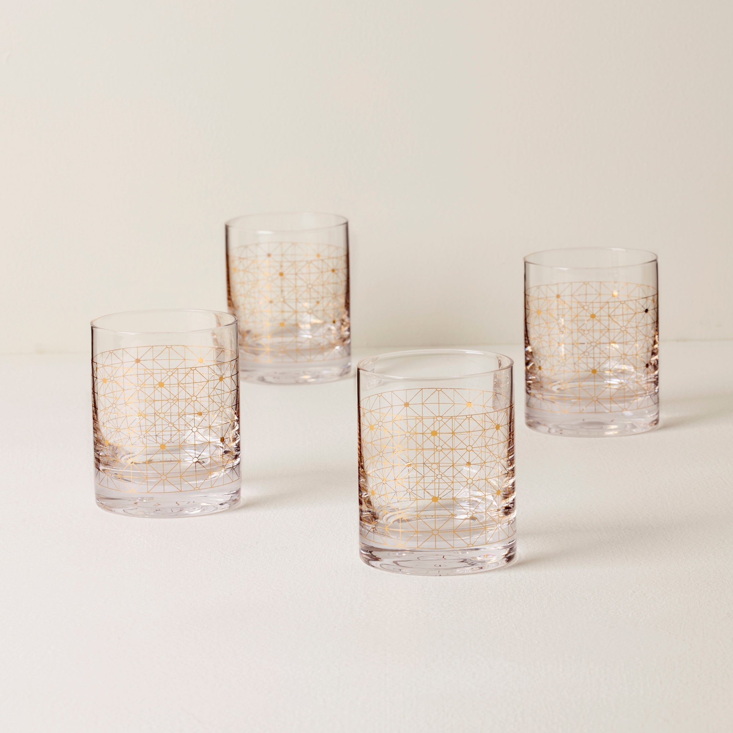 Thekbunny Tuscany Classics Gold Dust Double Old Fashion Glasses - Set