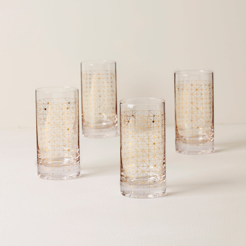 Thekbunny Tuscany Classics Gold Dust Highball Glasses - Set Of 4