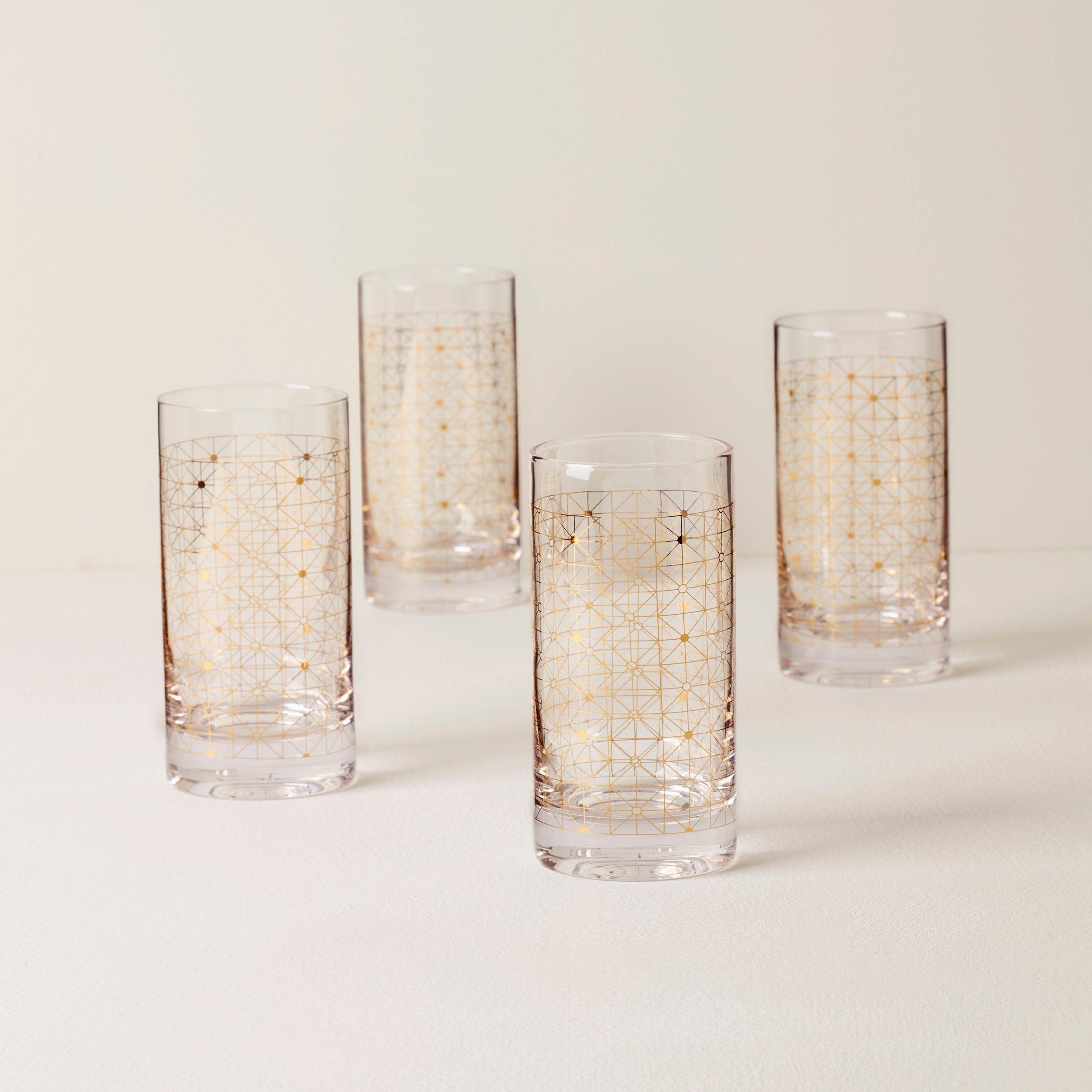 Thekbunny Tuscany Classics Gold Dust Highball Glasses - Set Of 4