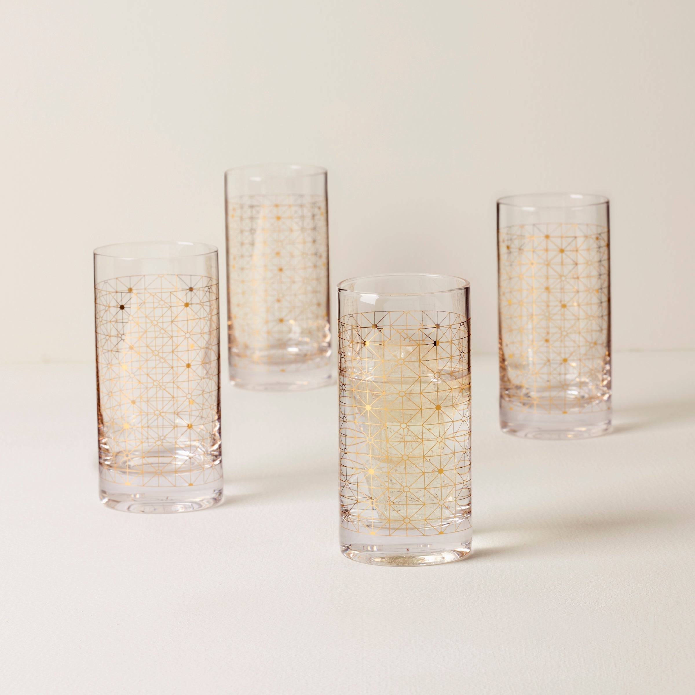Thekbunny Tuscany Classics Gold Dust Highball Glasses - Set Of 4