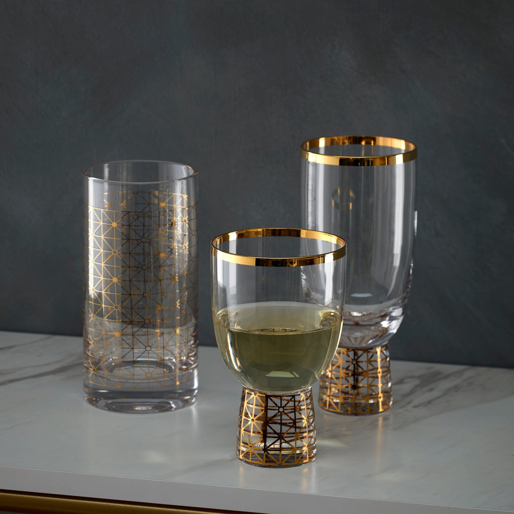 Thekbunny Tuscany Classics Gold Dust Highball Glasses - Set Of 4