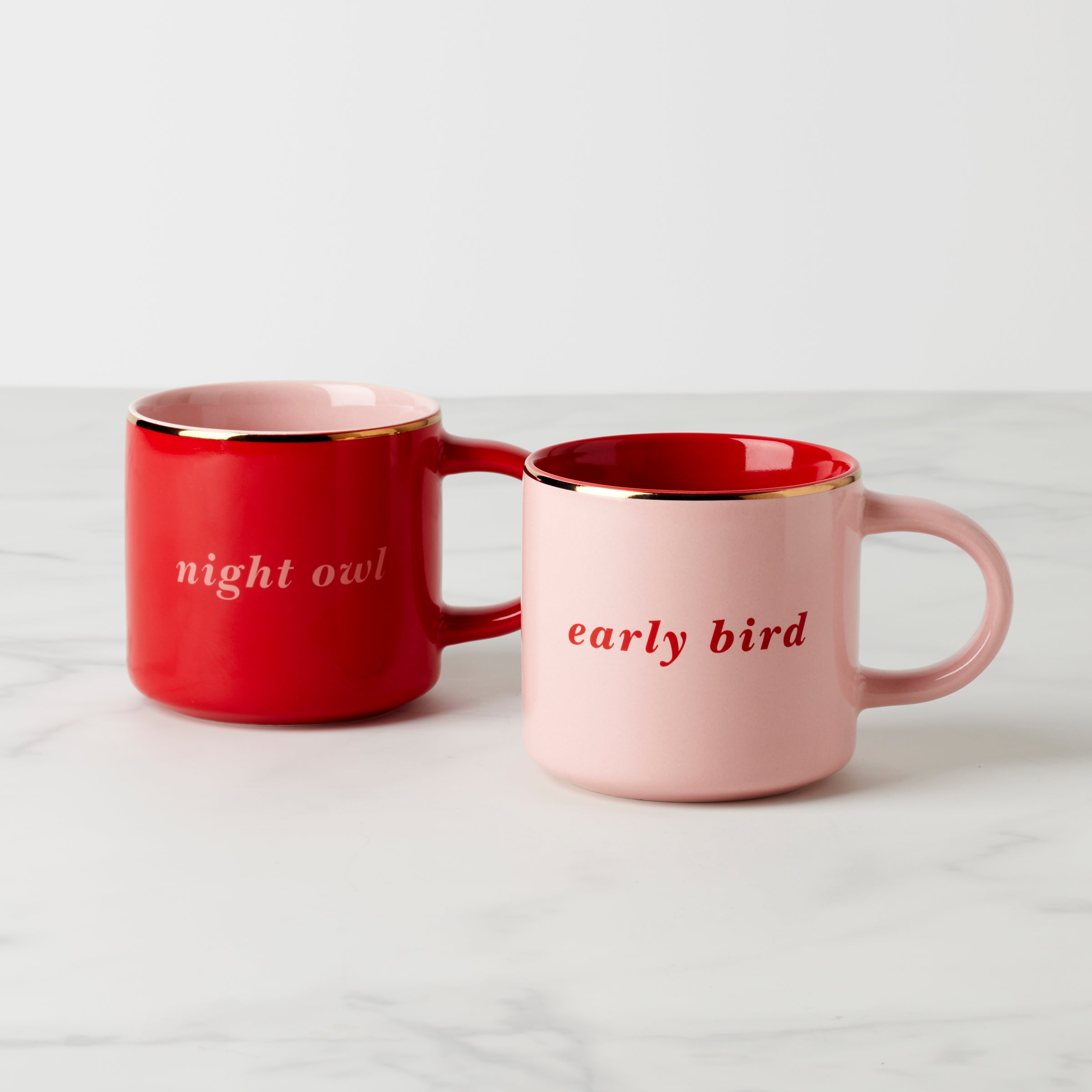 Thekbunny Two of a Kind Early Bird & Night Owl Mugs - Set of 2