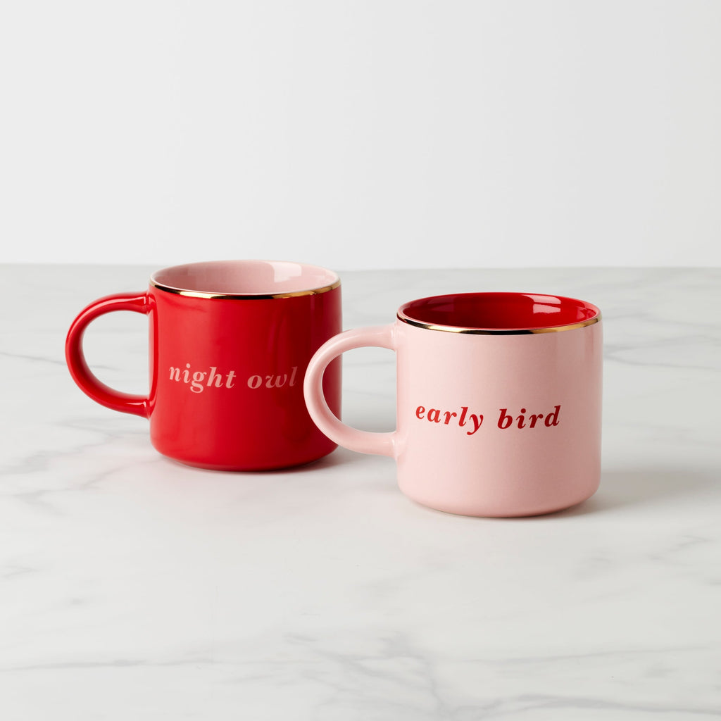Thekbunny Two of a Kind Early Bird & Night Owl Mugs - Set of 2