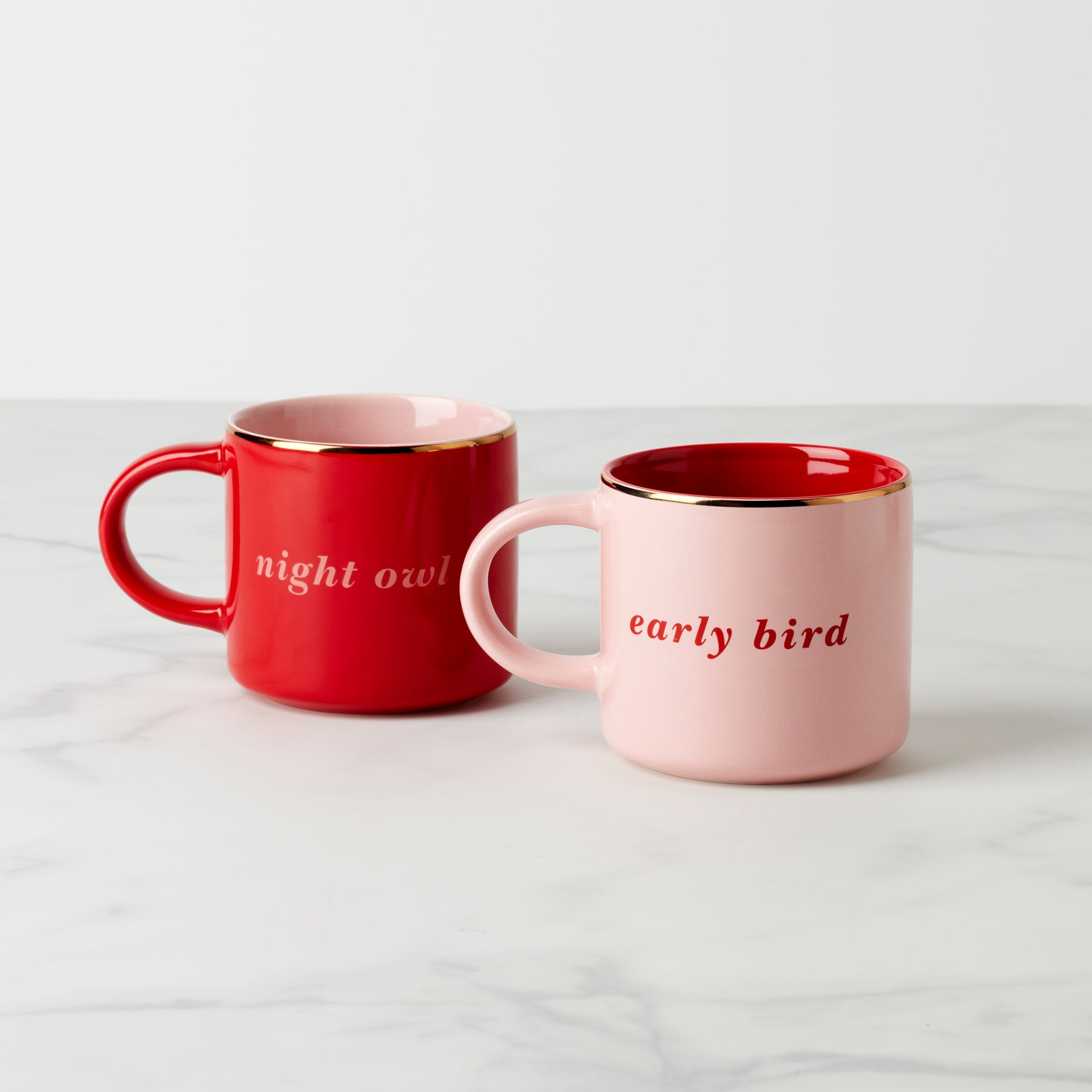 Thekbunny Two of a Kind Early Bird & Night Owl Mugs - Set of 2