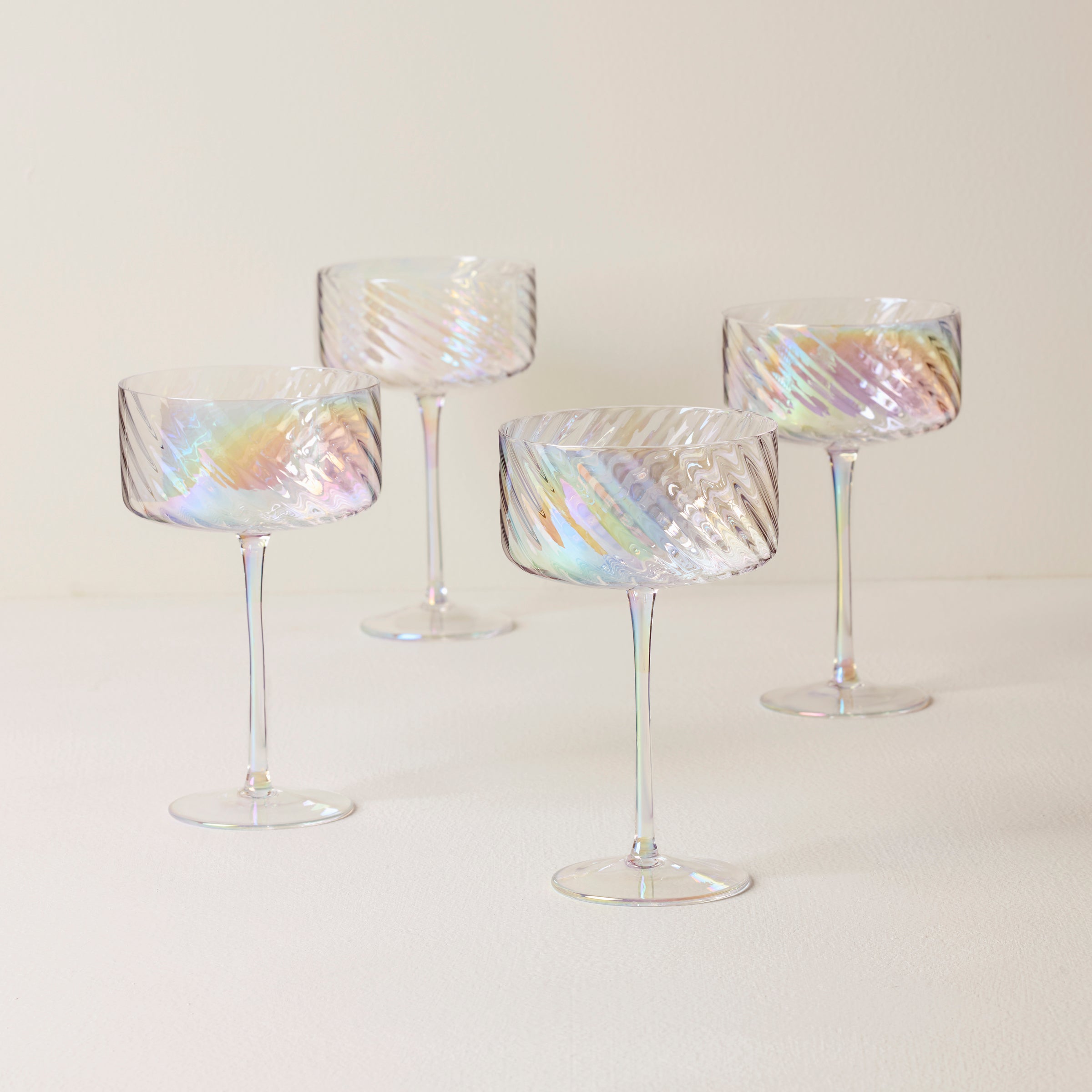 Thekbunny Tuscany Classics Iridescent Coupe Glasses - Set Of 4