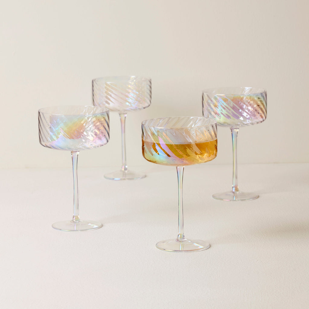 Thekbunny Tuscany Classics Iridescent Coupe Glasses - Set Of 4