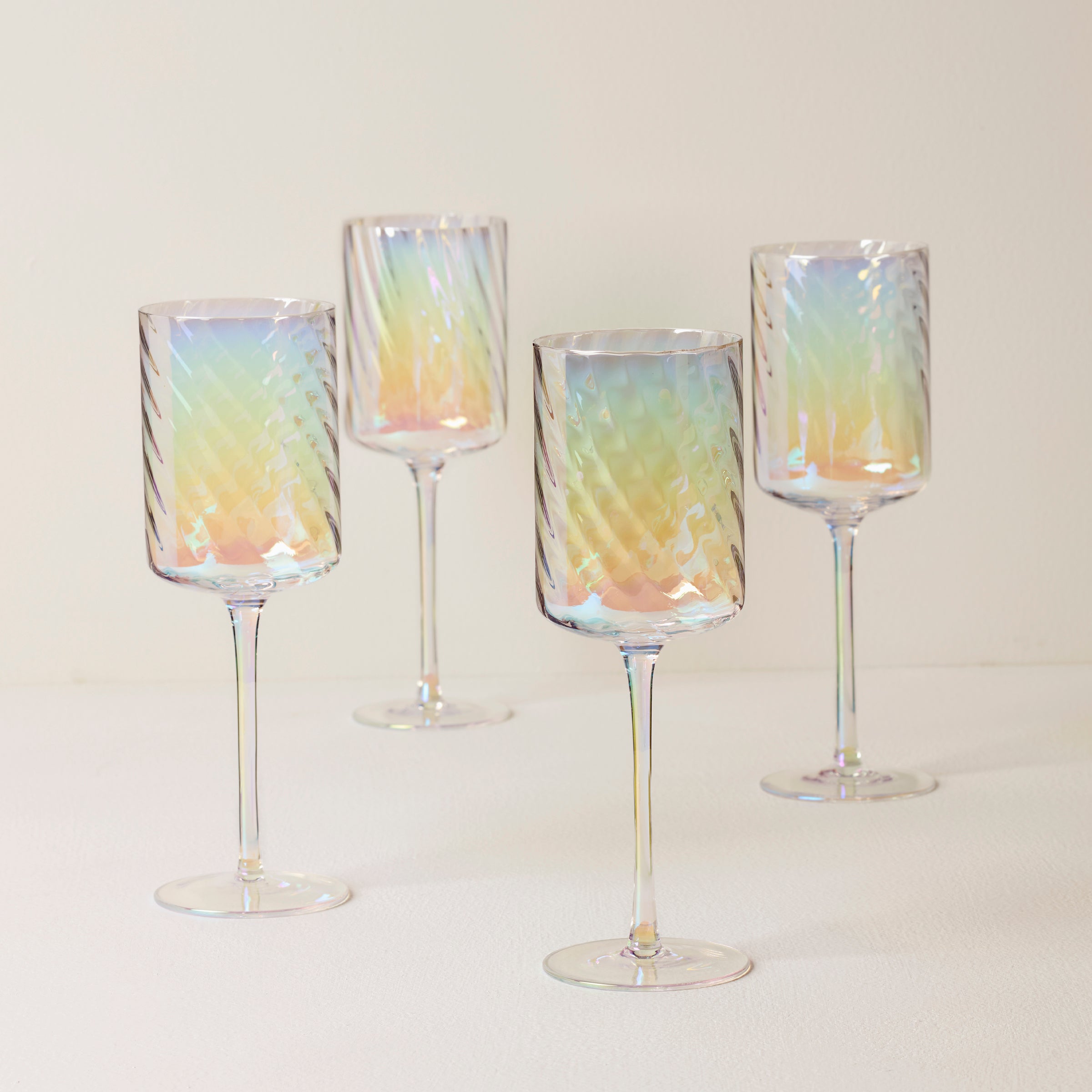Thekbunny Tuscany Classics Iridescent Red Wine Glasses - Set Of 4